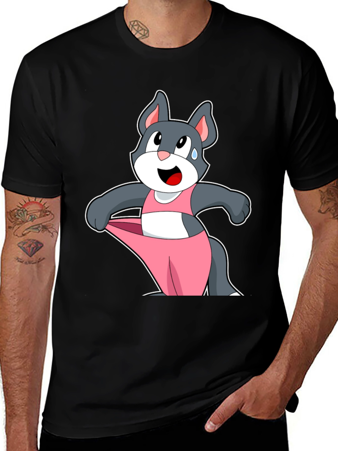 Variant 27 of Funny Cartoon Cat T-Shirt