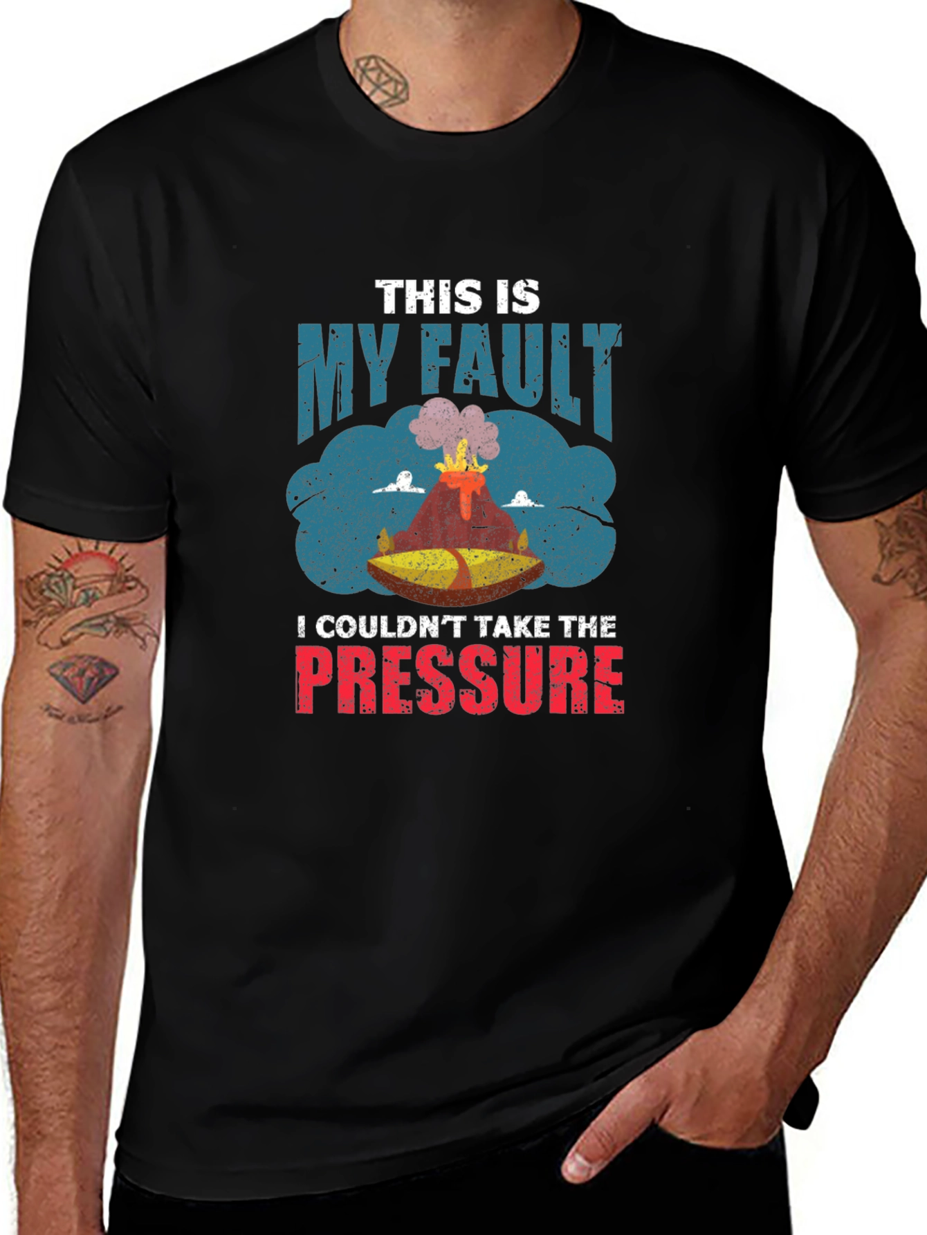 Variant 18 of Volcano T-Shirt: "This Is My Fault, Pressure"