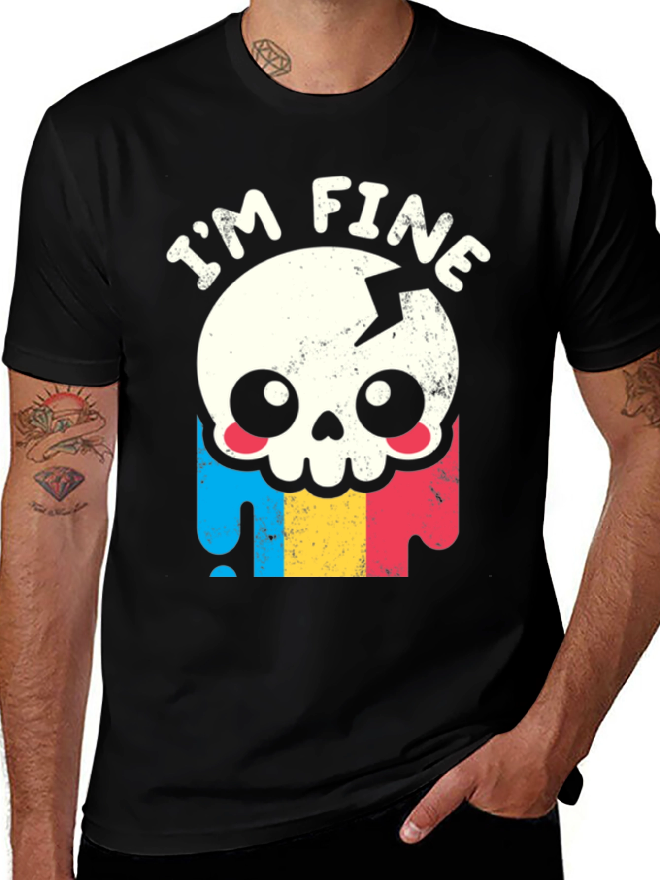 Variant 21 of I'm Fine Broken Skull T-Shirt