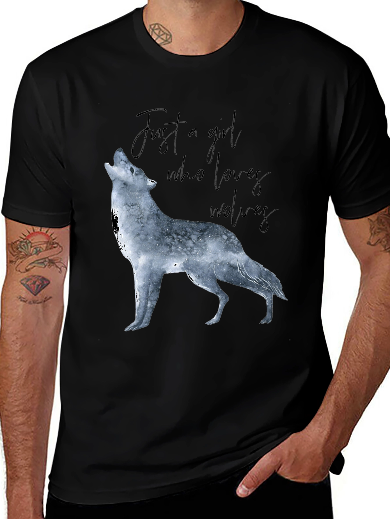 Variant 16 of Wolf Lover T-Shirt - Just a Girl Who Loves Wolves