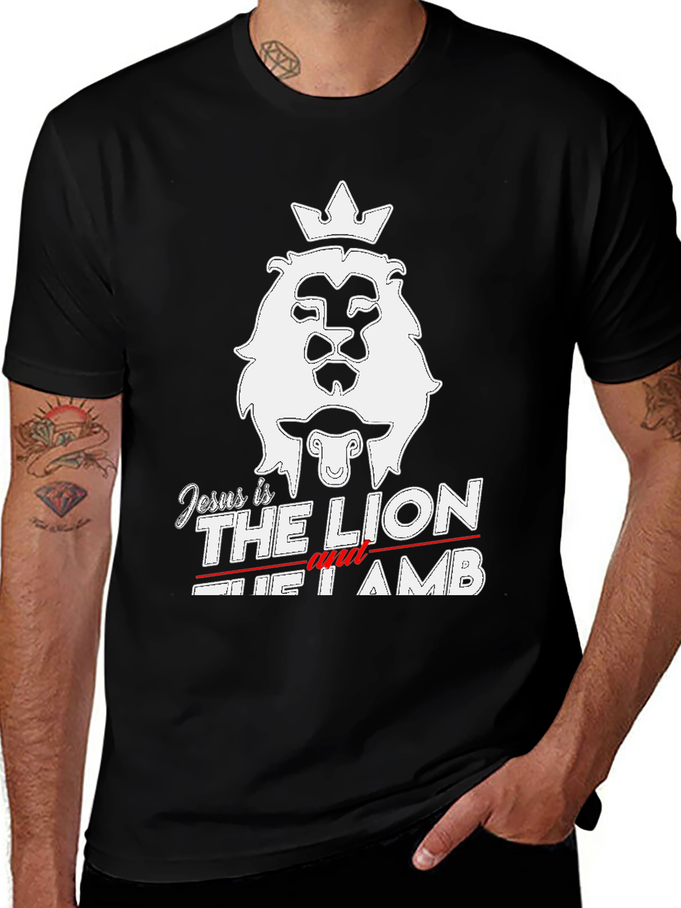 Variant 18 of Jesus is the Lion and the Lamb Graphic Tee