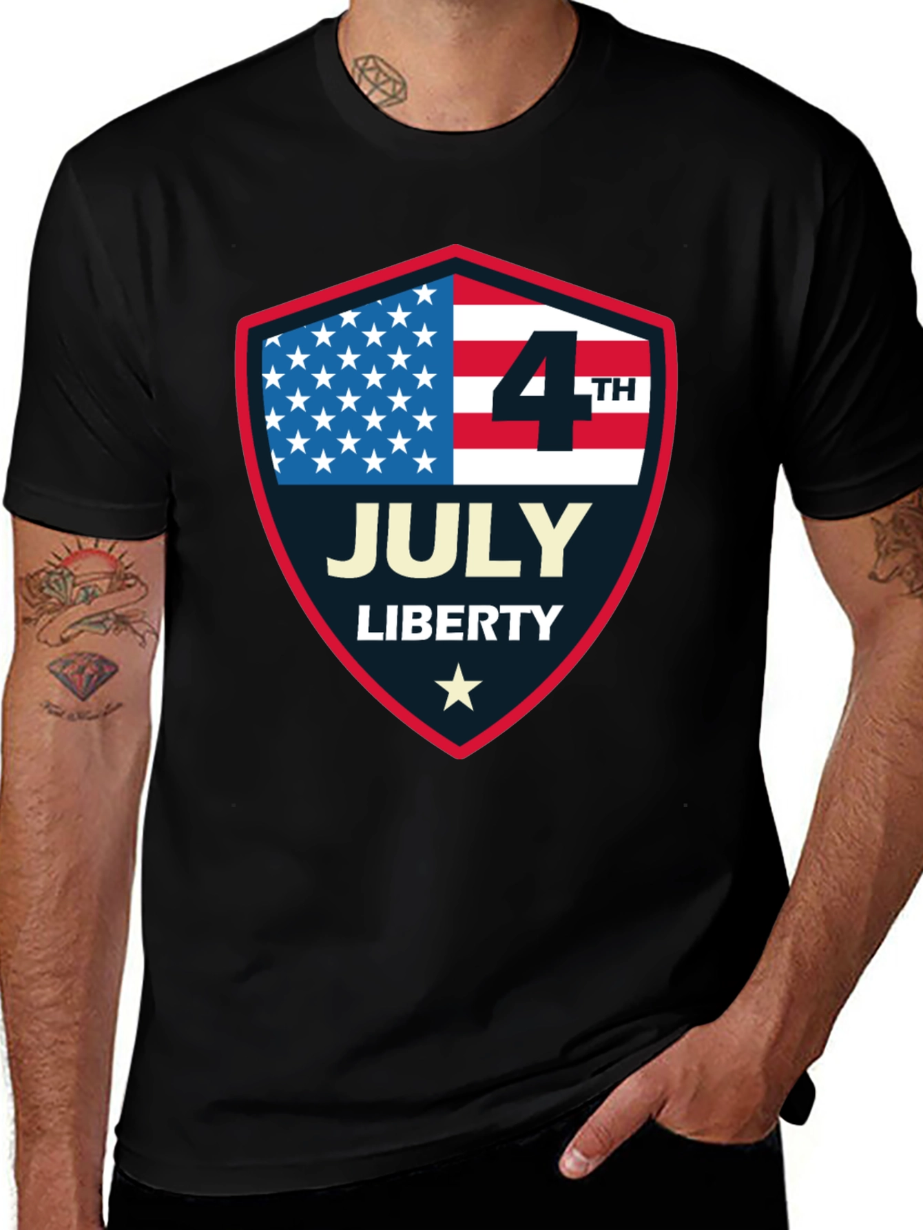 Patriotic 4th of July Shield T-Shirt