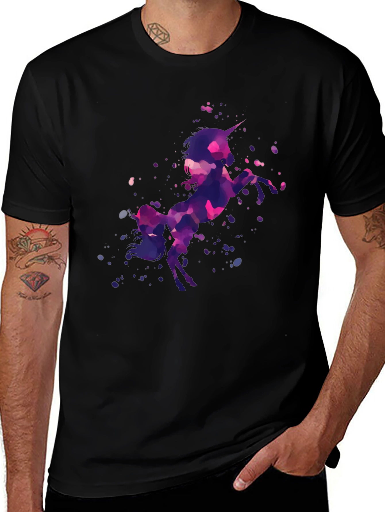 Variant 8 of Unicorn Graphic Black T-Shirt