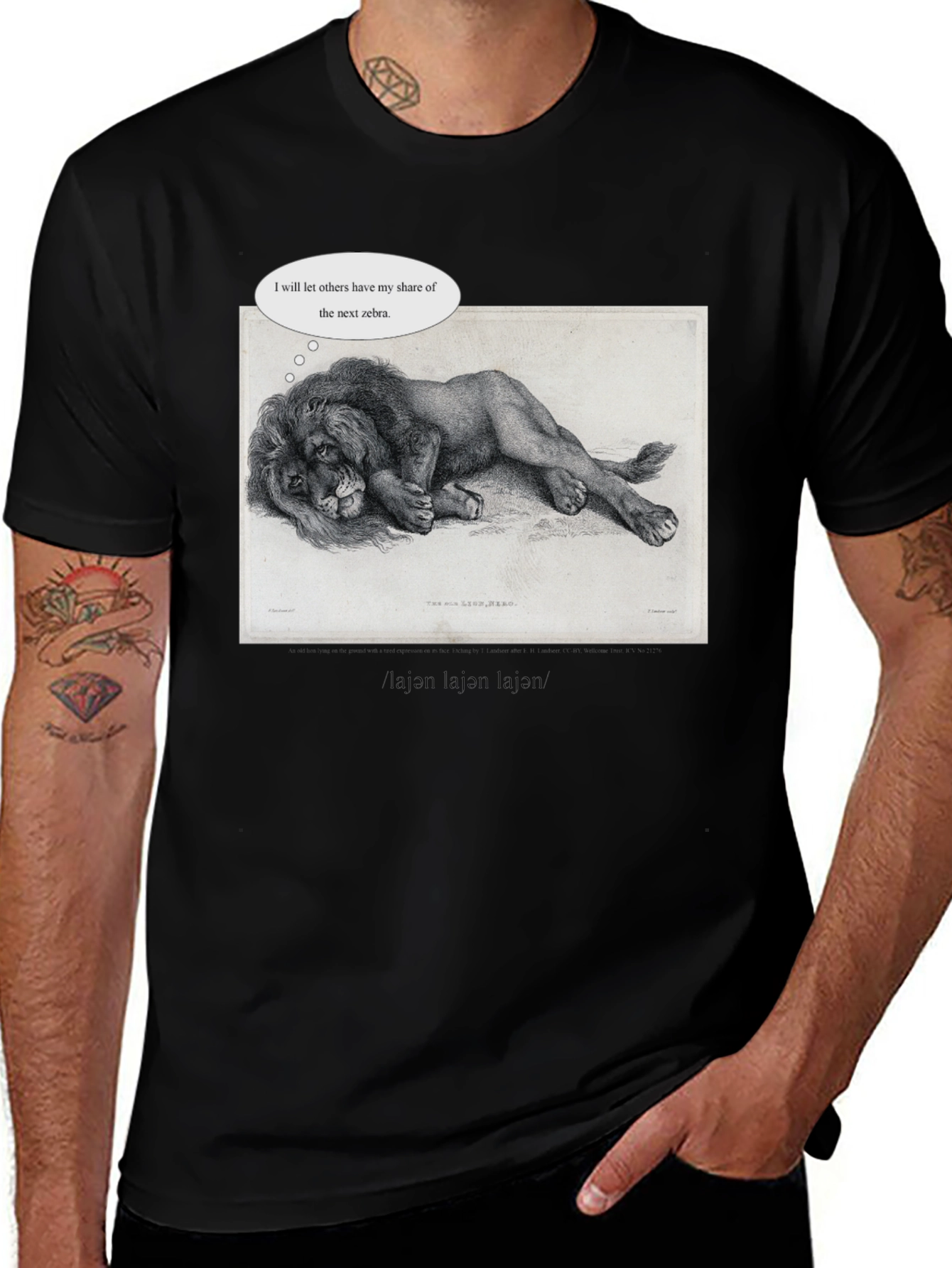 Variant 26 of Lion Zebra Next Funny Men's Black T-Shirt
