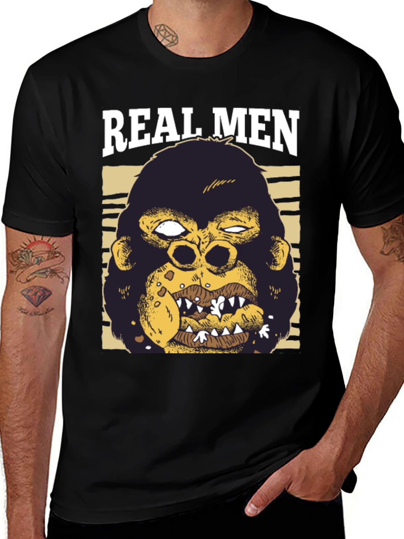 Variant 9 of Real Men Gorilla Graphic T-Shirt