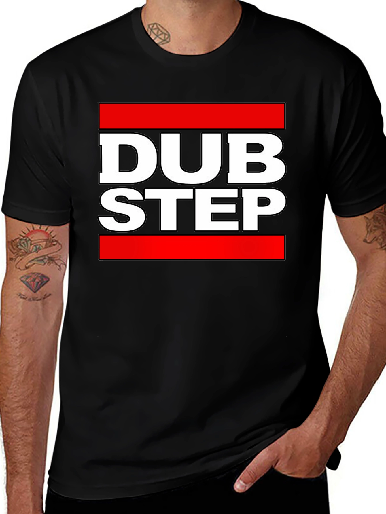 Variant 8 of Dubstep Graphic Tee - Black Crew Neck T-Shirt