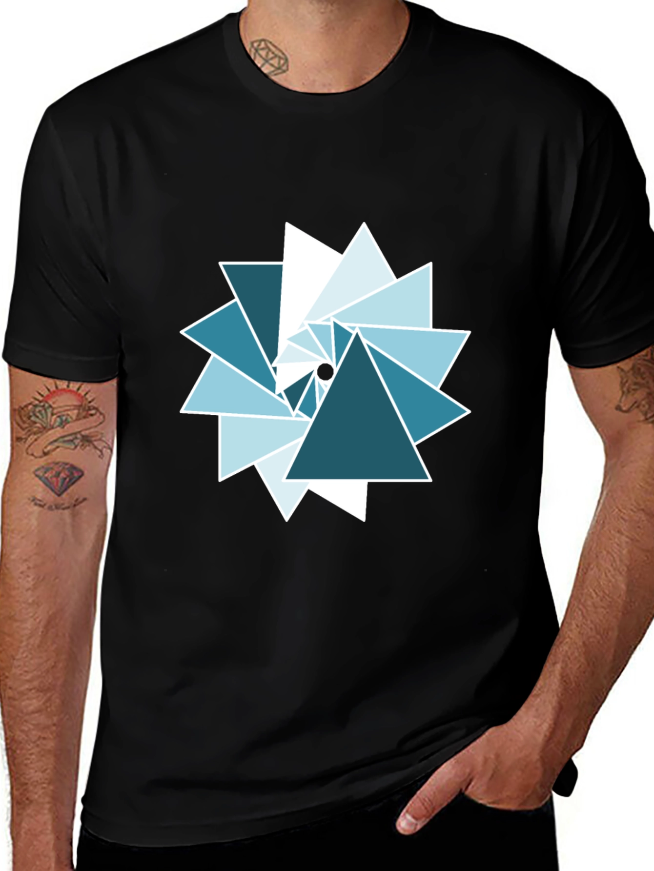 Variant 22 of Geometric Triangle Graphic Tee - Modern Design