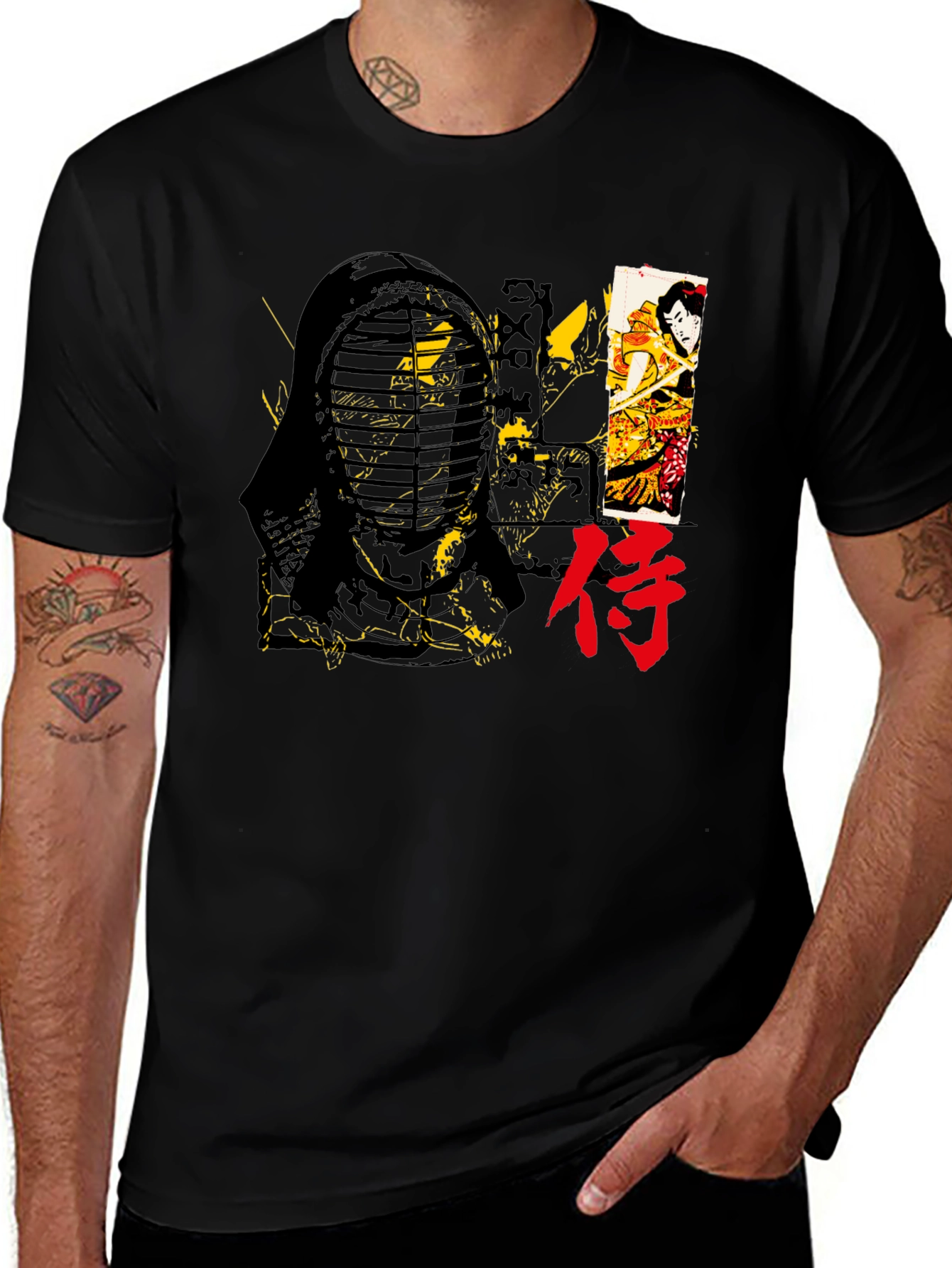 Japanese Kendo Warrior Graphic T-Shirt