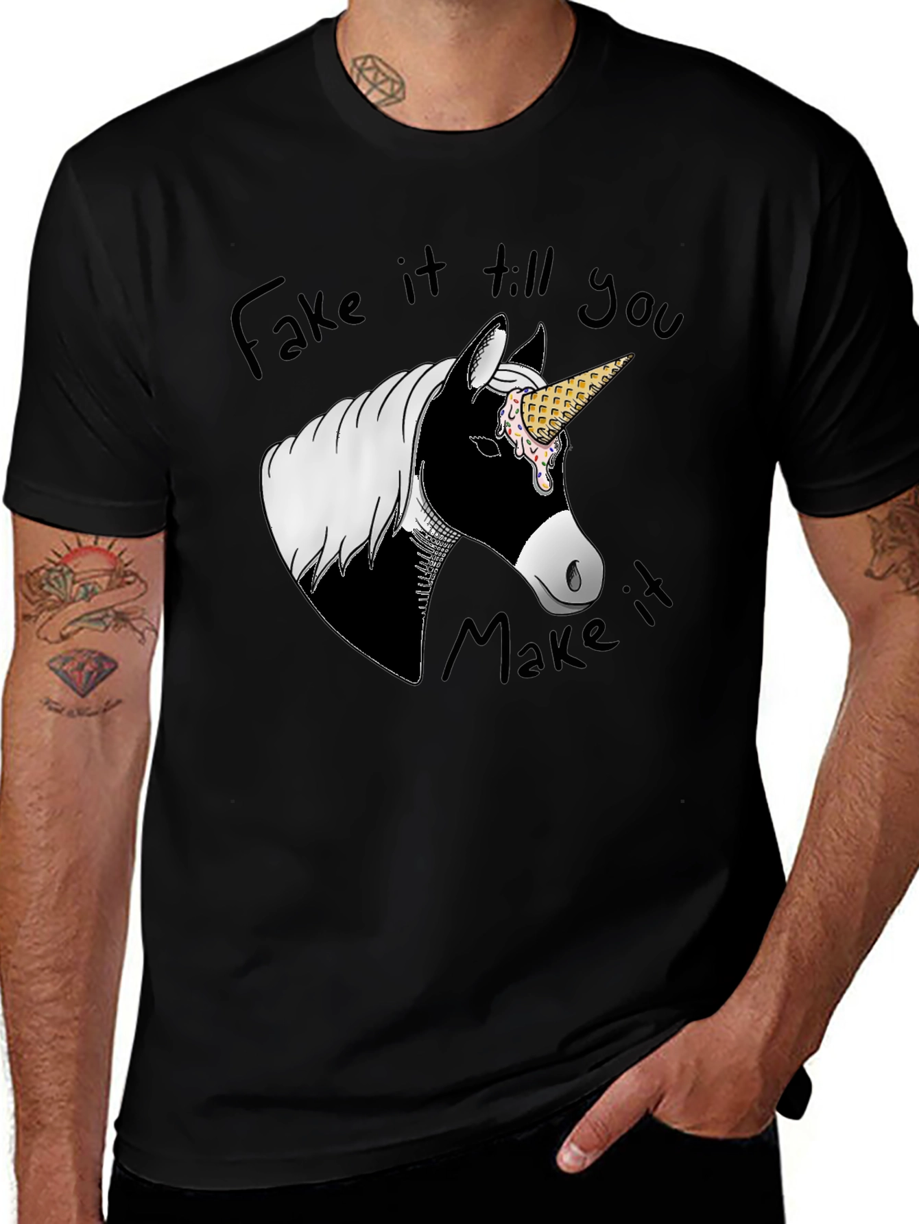 Variant 11 of Unicorn Ice Cream Cone T-Shirt - Funny Graphic Tee
