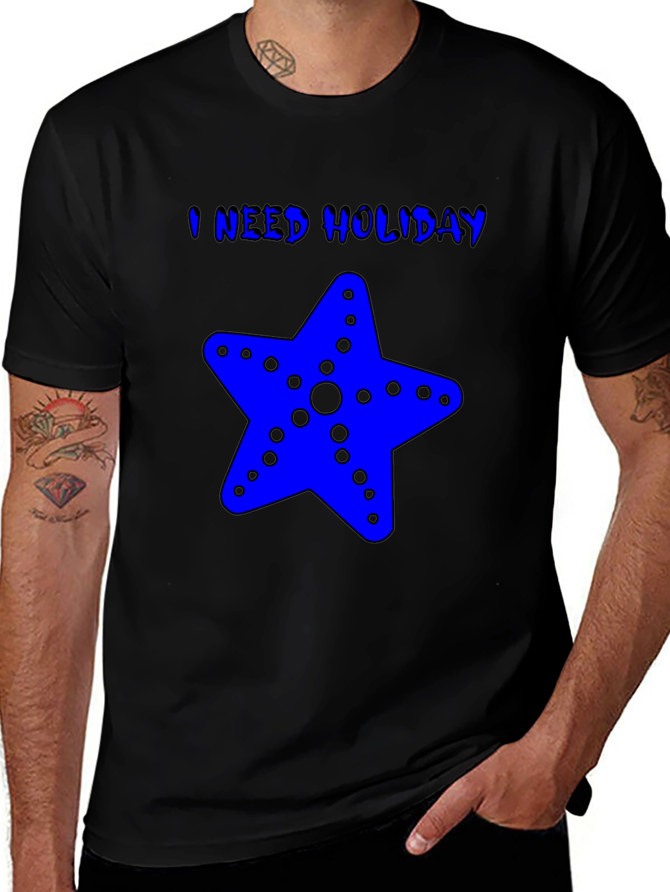 Variant 30 of I Need Holiday Blue Starfish Graphic T-Shirt