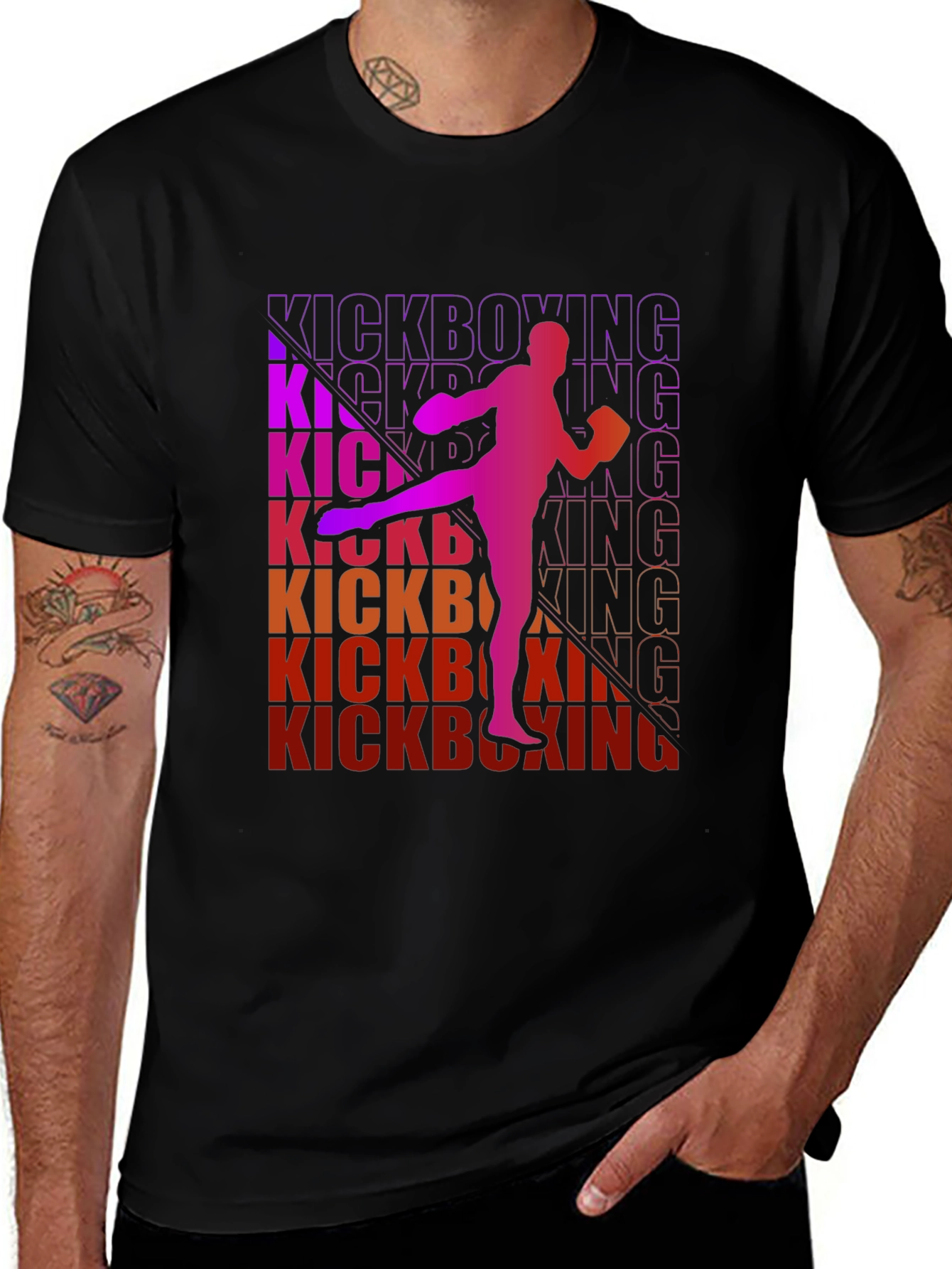 Variant 7 of Kickboxing Graphic Tee - Sporty Men's T-Shirt