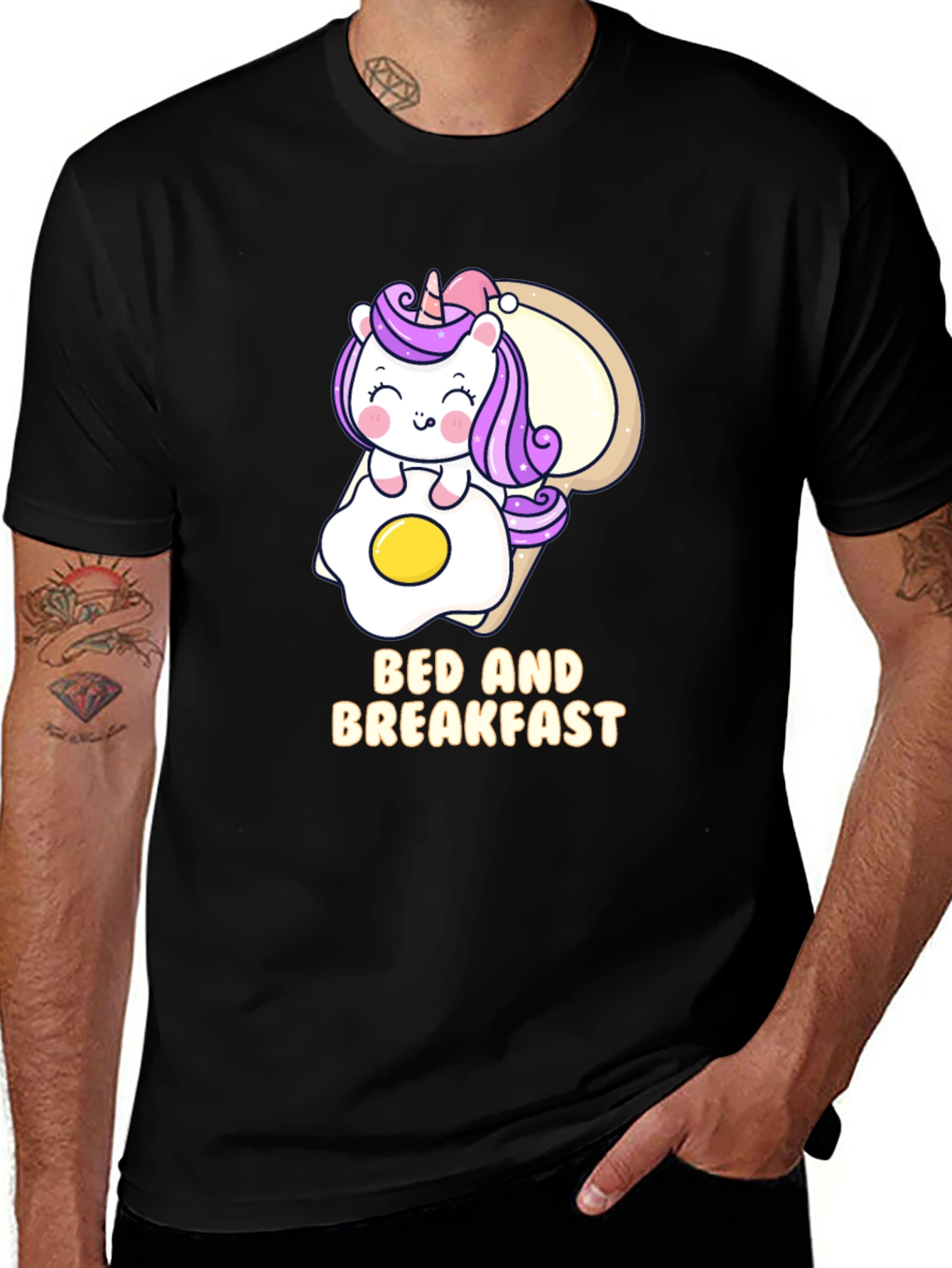Variant 23 of Unicorn Bed and Breakfast Graphic Tee - Novelty T-Shirt