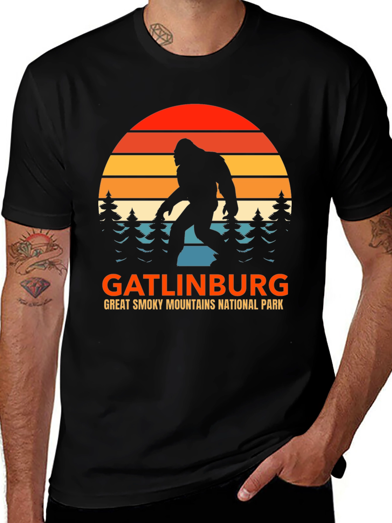 Gatlinburg Bigfoot T-Shirt Great Smoky Mountains Tee