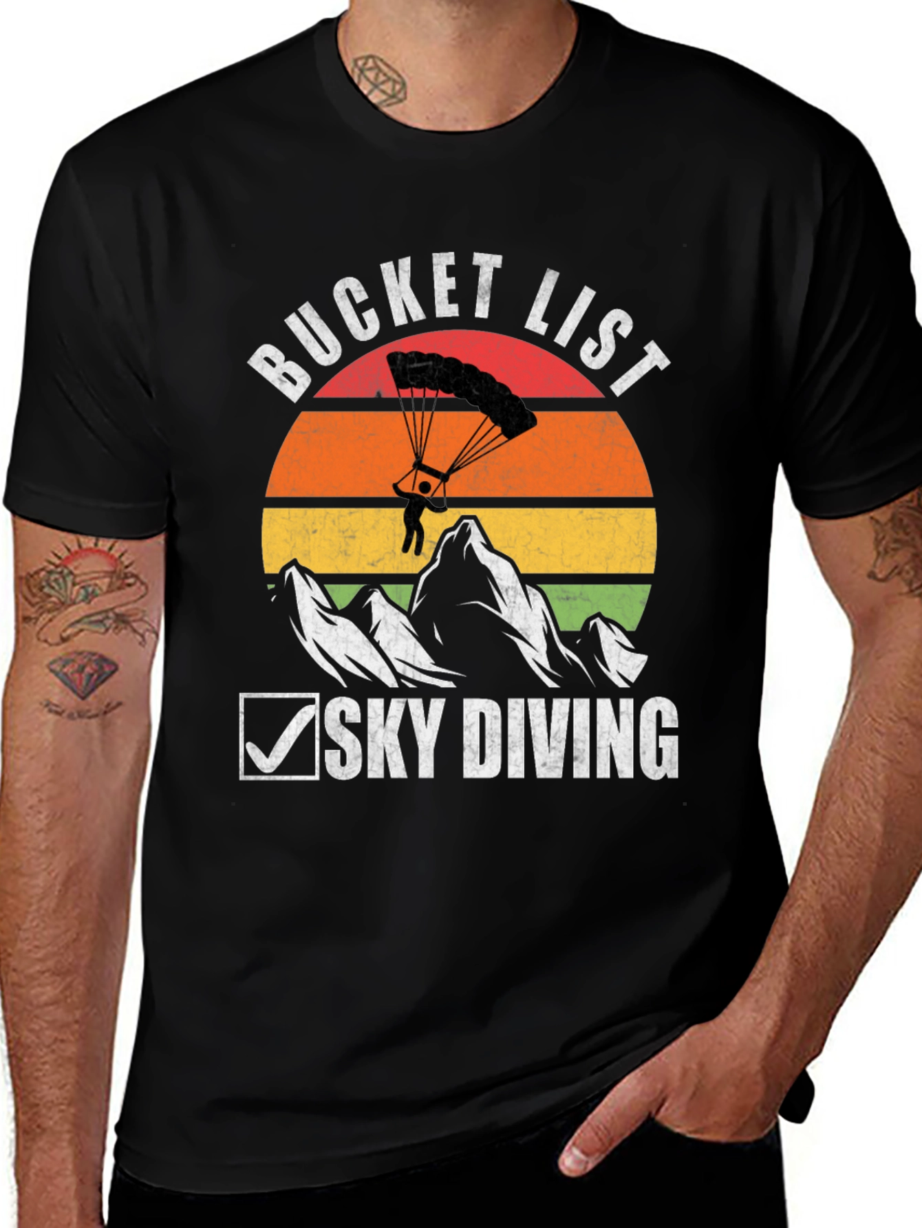 Variant 14 of Skydiving Bucket List T-Shirt