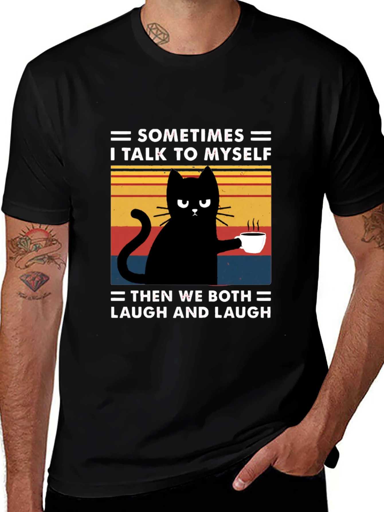 Variant 5 of Funny Cat Graphic T-Shirt - Sometimes I Talk To Myself