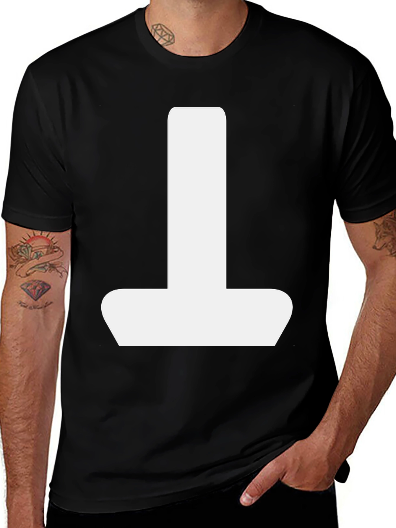 Variant 8 of Minimalist Graphic Tee - Upside Down Cross