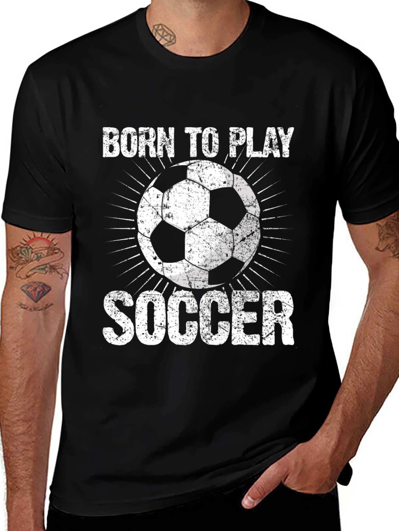 Variant 6 of Born to Play Soccer T-Shirt | Distressed Graphic