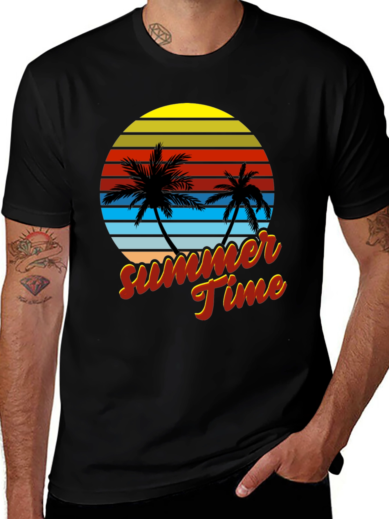 Variant 12 of Retro Summer Time Palm Tree T-Shirt
