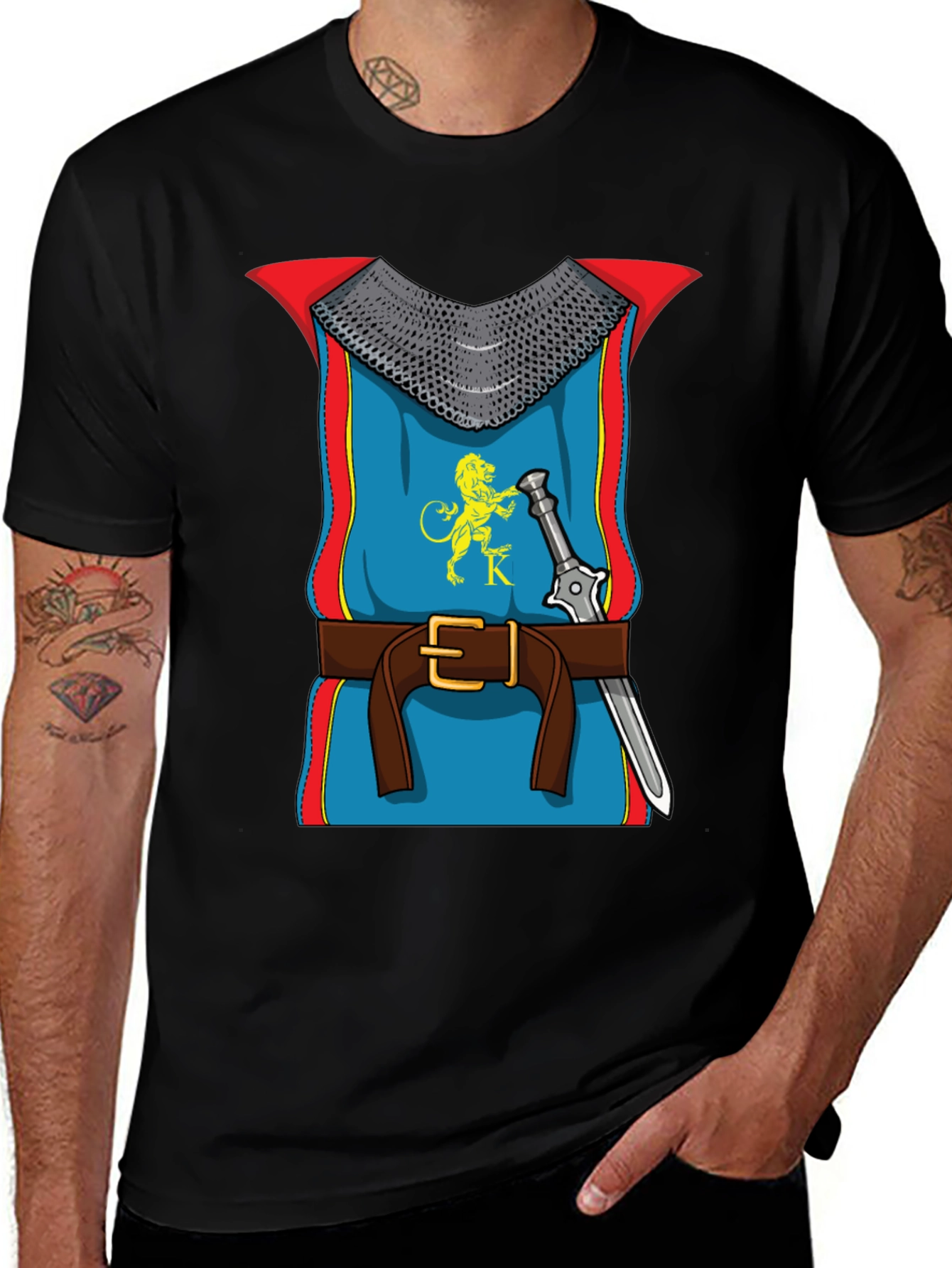 Variant 19 of Knight Costume T-Shirt - Medieval Armor Design Tee