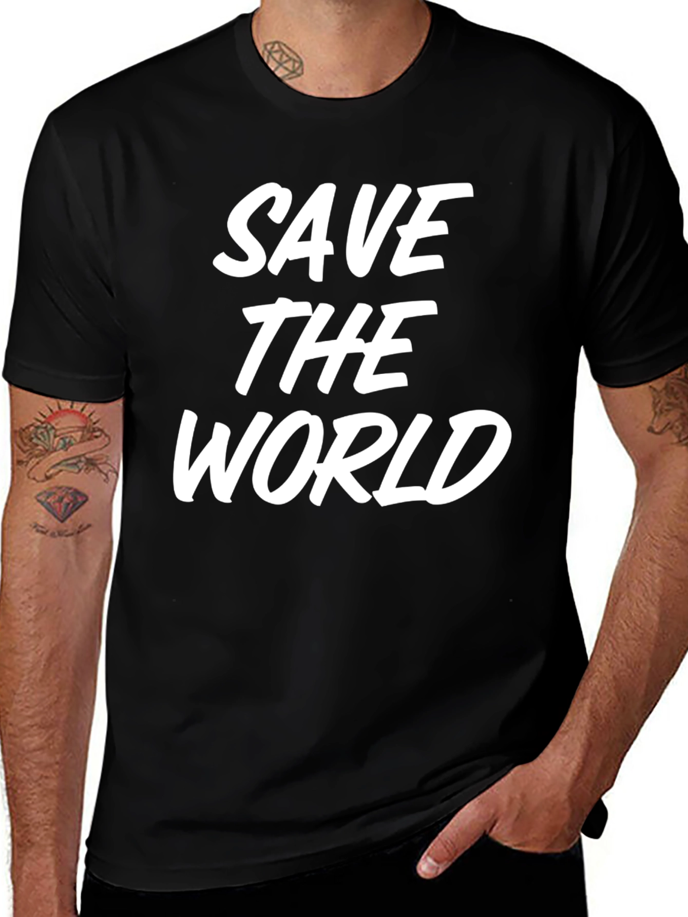 Variant 27 of Save the World Graphic Tee - Black