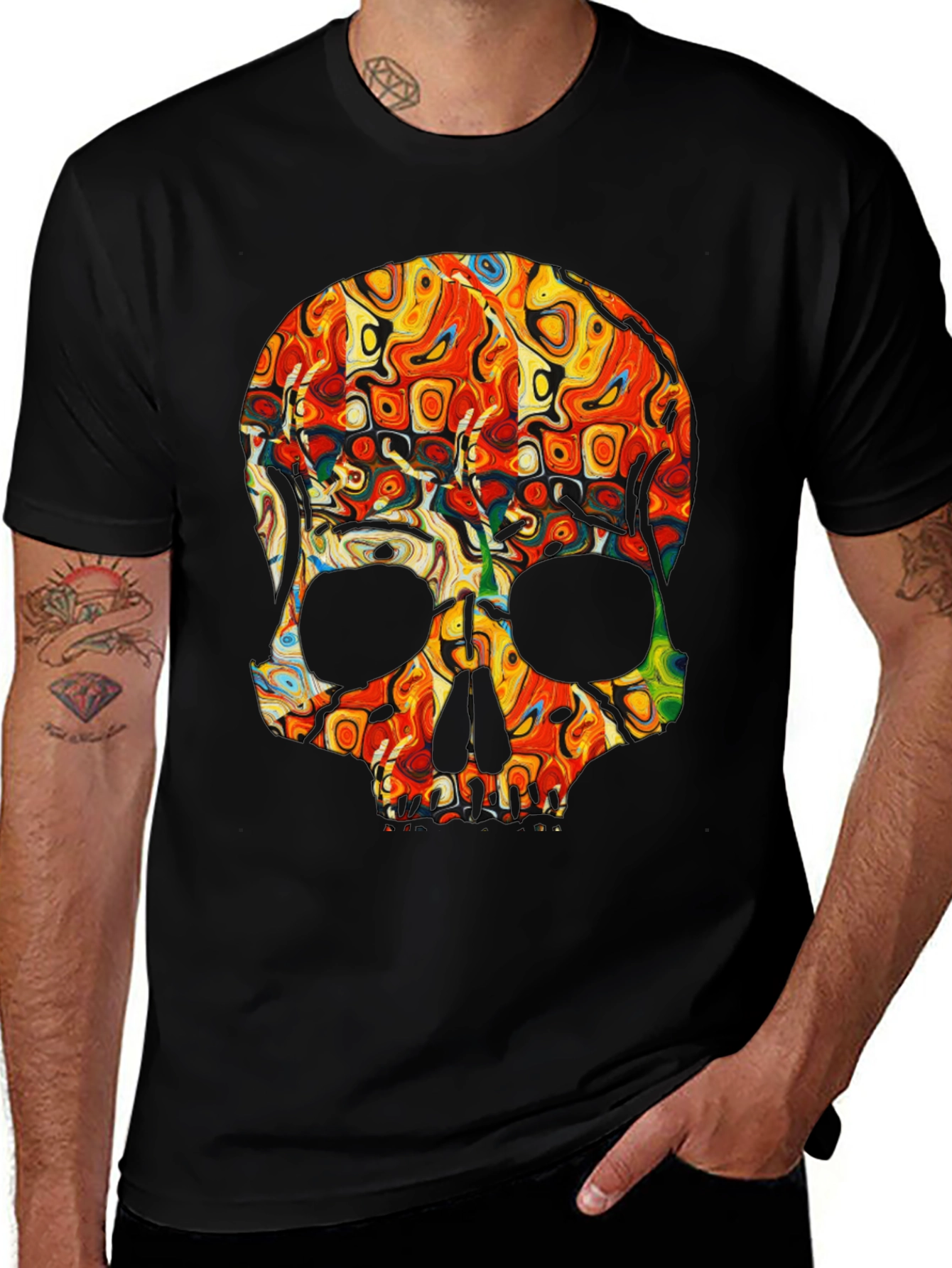 Variant 2 of Psychedelic Skull Graphic Tee