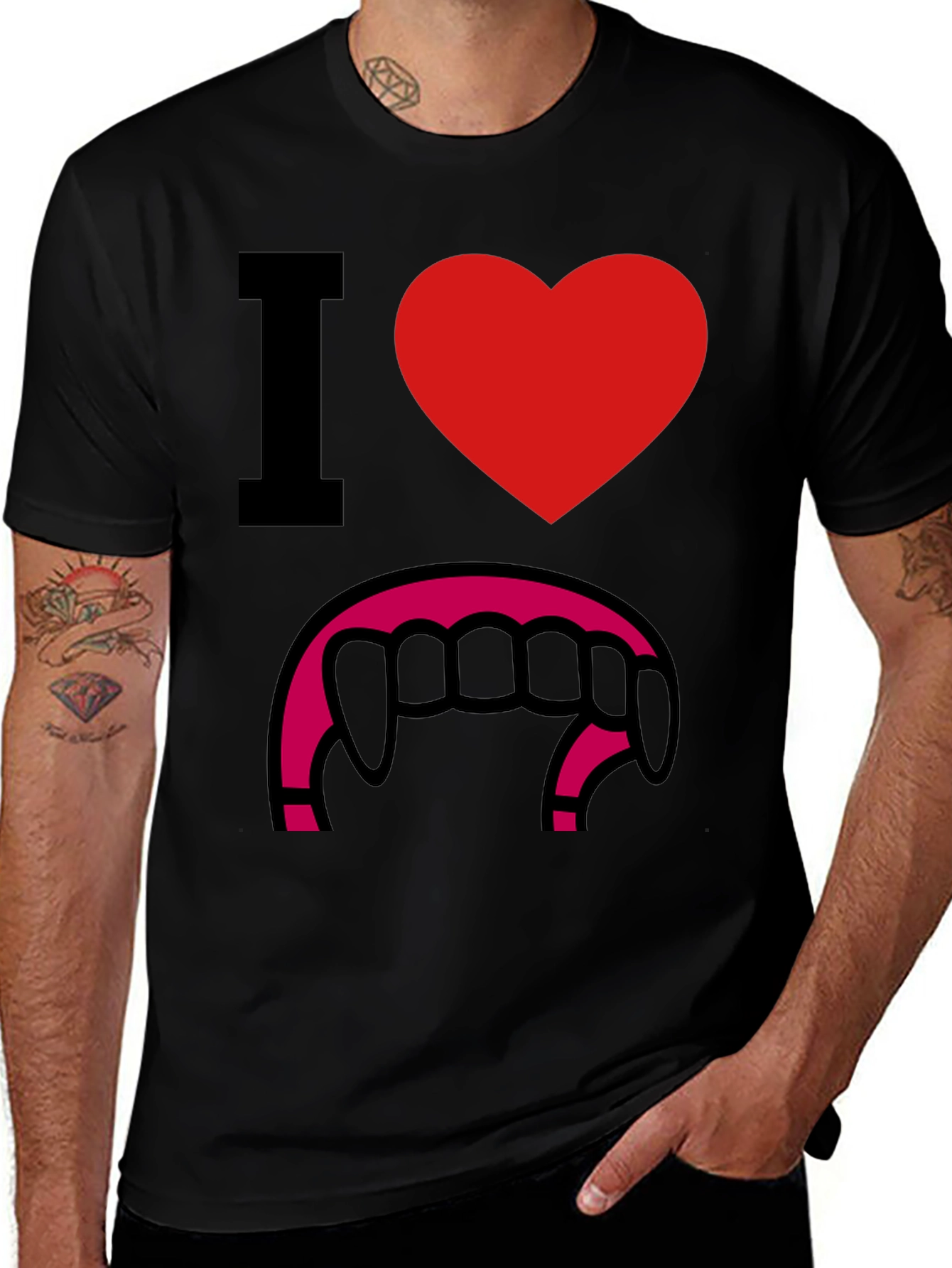 Variant 4 of I Heart Vampire Teeth T-Shirt