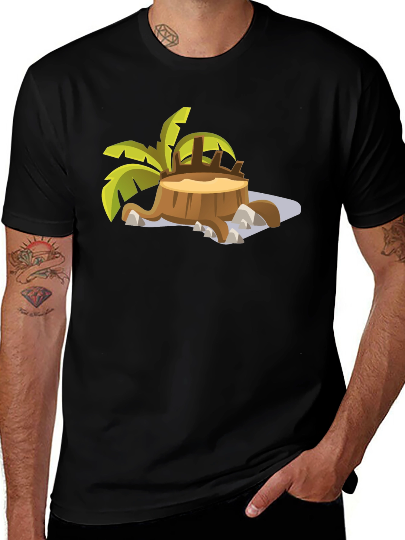 Variant 23 of Tropical Stump T-Shirt - Black