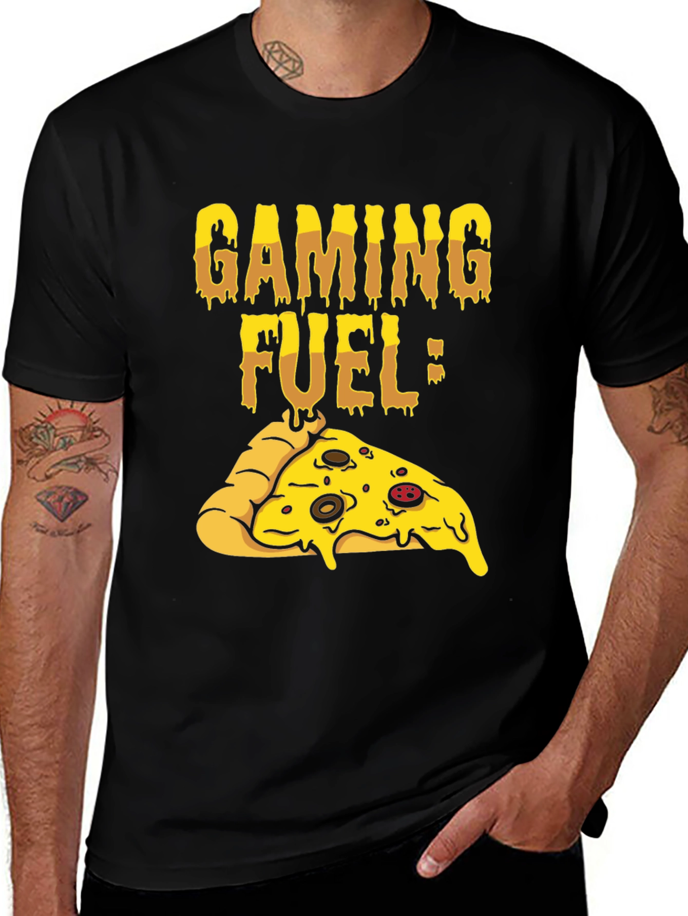 Variant 12 of Gaming Fuel Pizza T-Shirt - Gamer Style