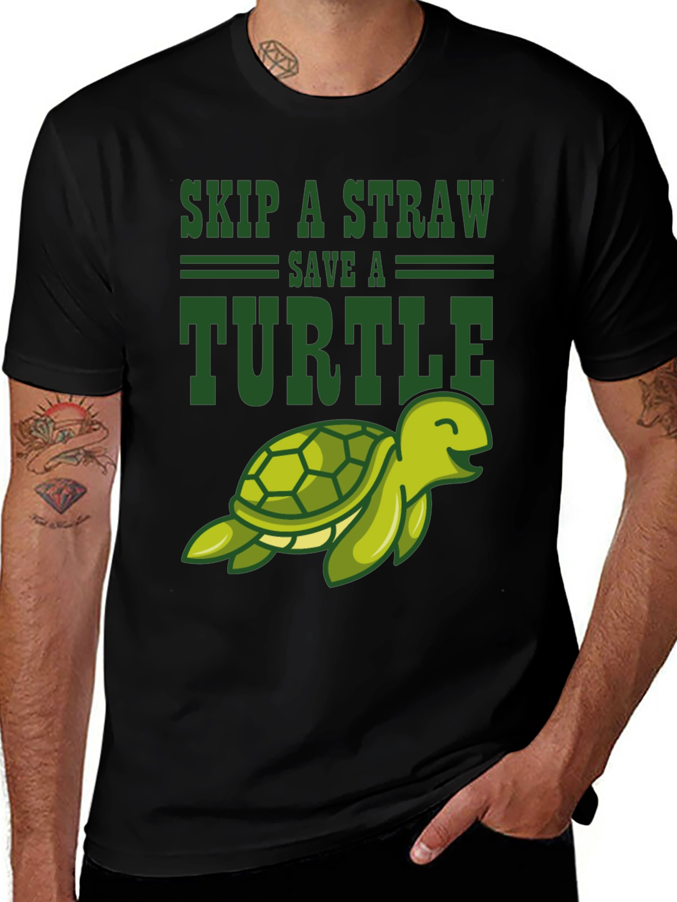 Variant 7 of Skip a Straw Save a Turtle Graphic Tee