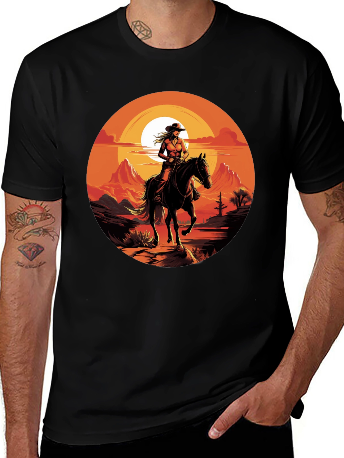 Variant 21 of Western Sunset Rider T-Shirt