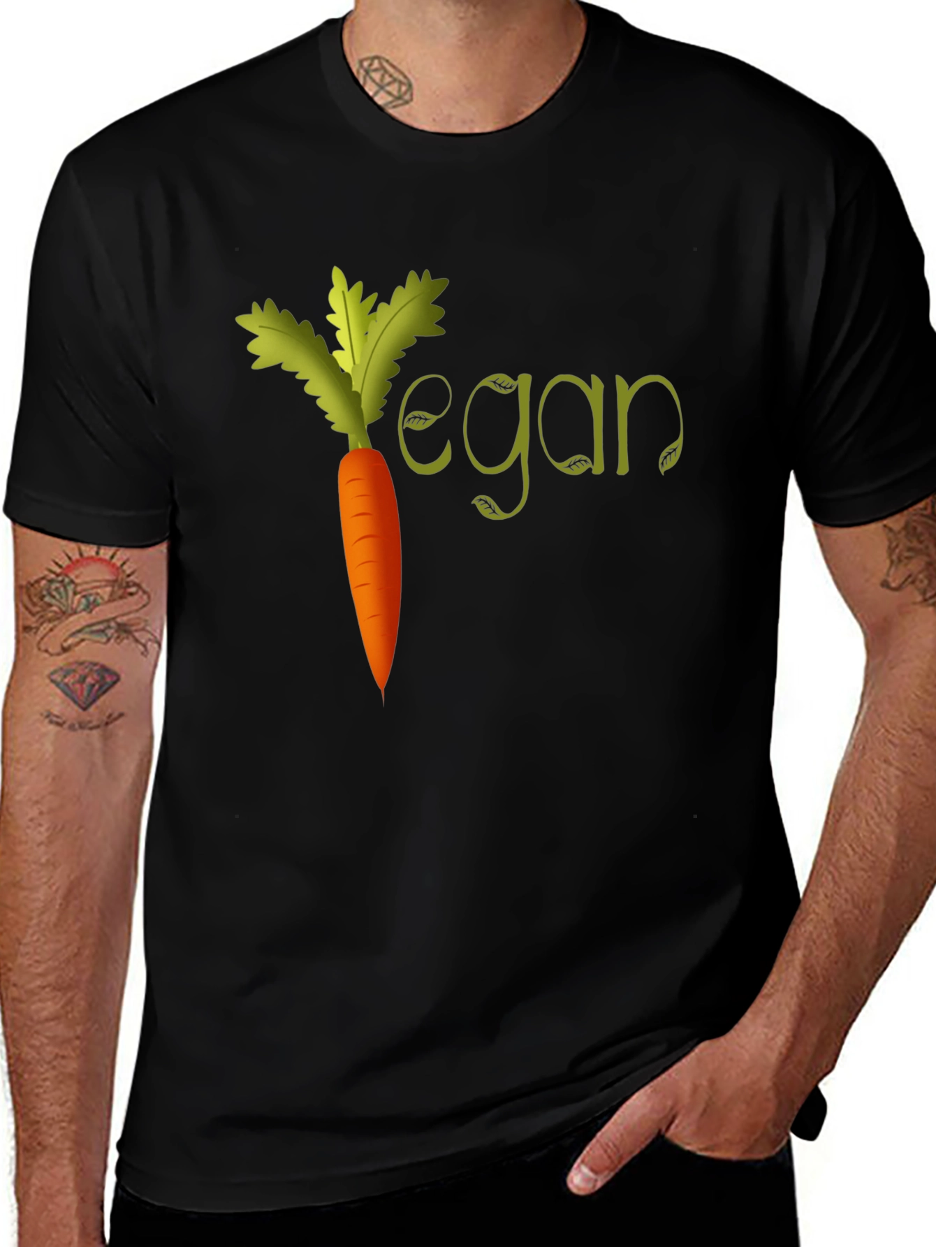 Black Vegan Carrot T-Shirt main image