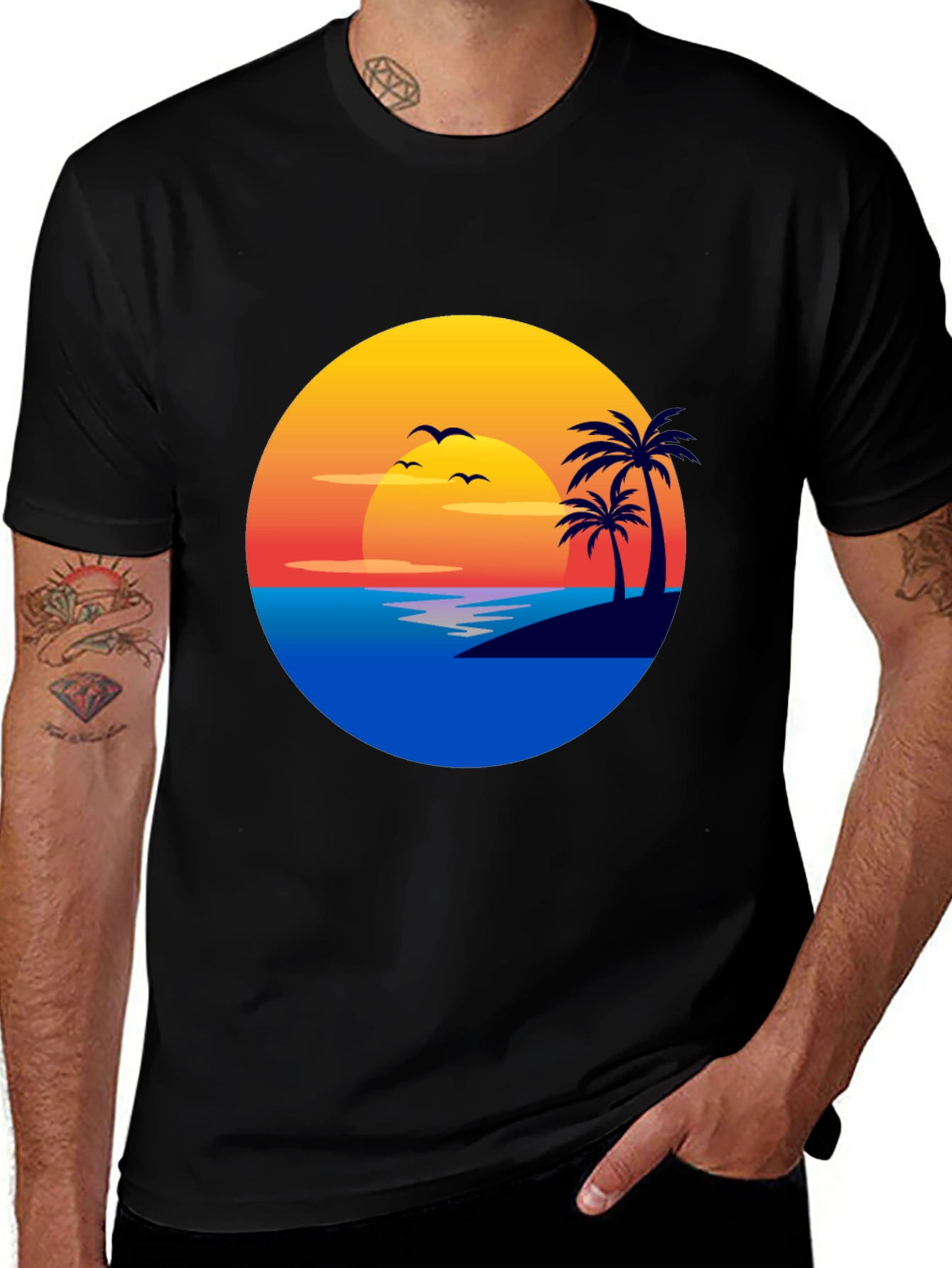 Variant 4 of Sunset Beach Graphic Tee - Stylish Vacation Vibes