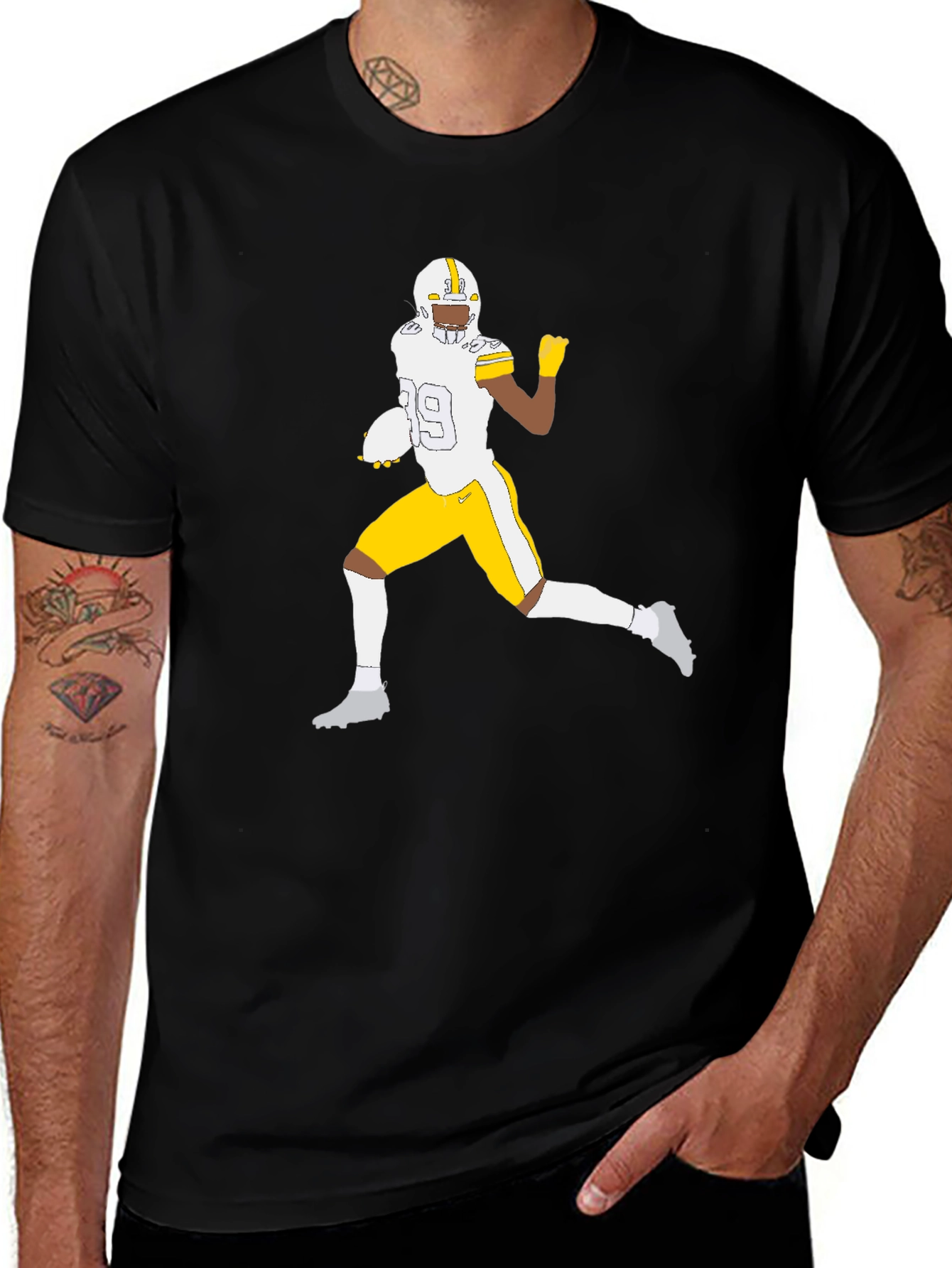 Variant 25 of Football Player Graphic Tee - Black