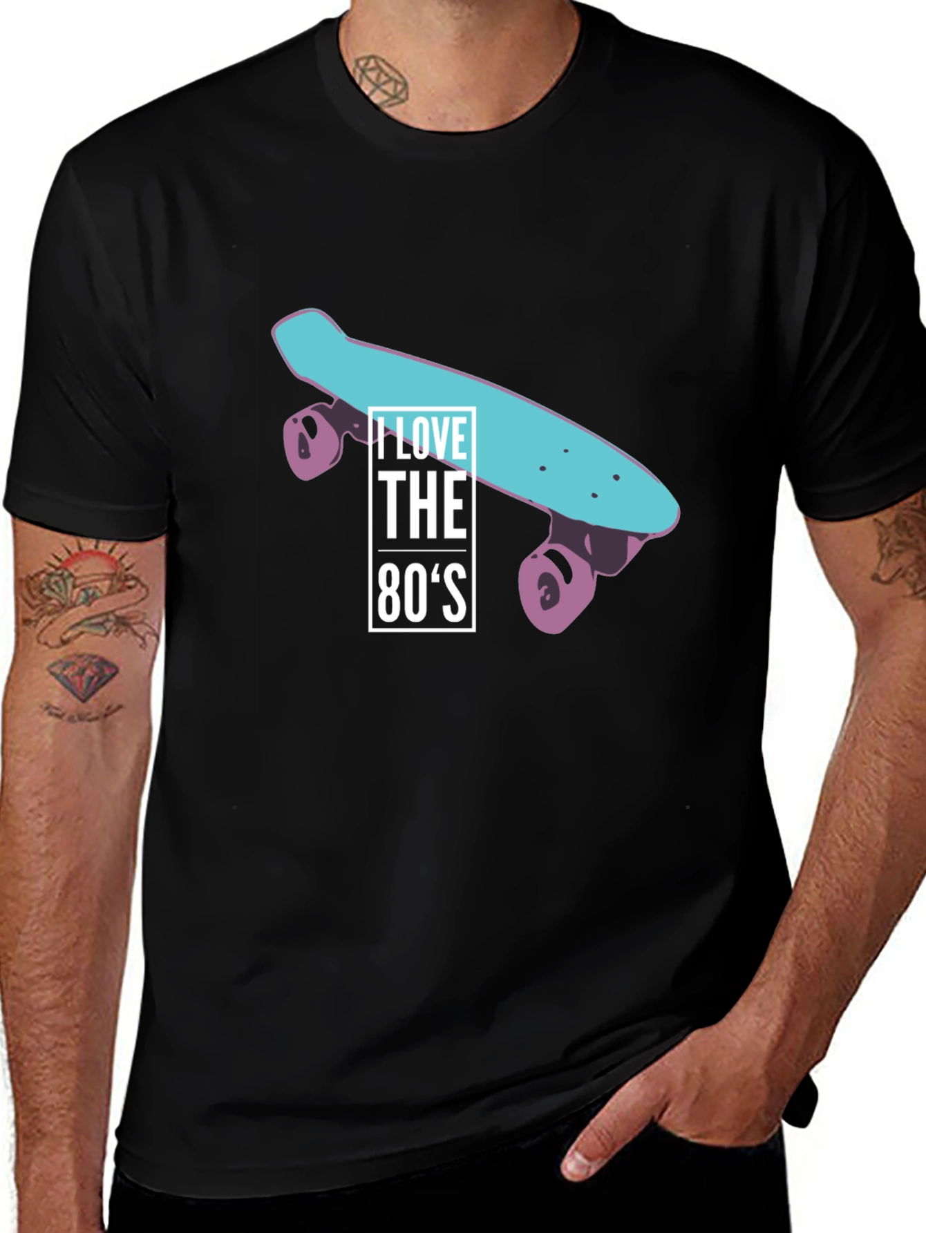Variant 4 of I Love the 80s Skateboard Graphic T-Shirt