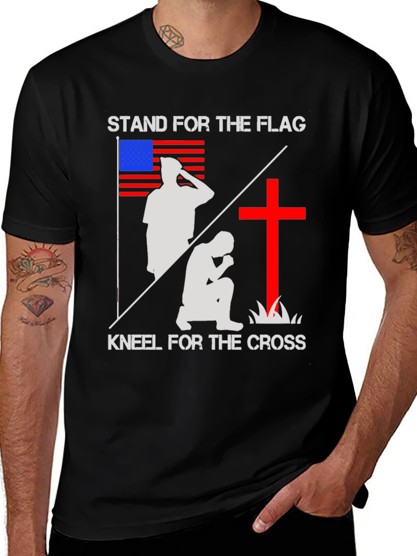 Variant 15 of Stand for the Flag, Kneel for the Cross T-Shirt
