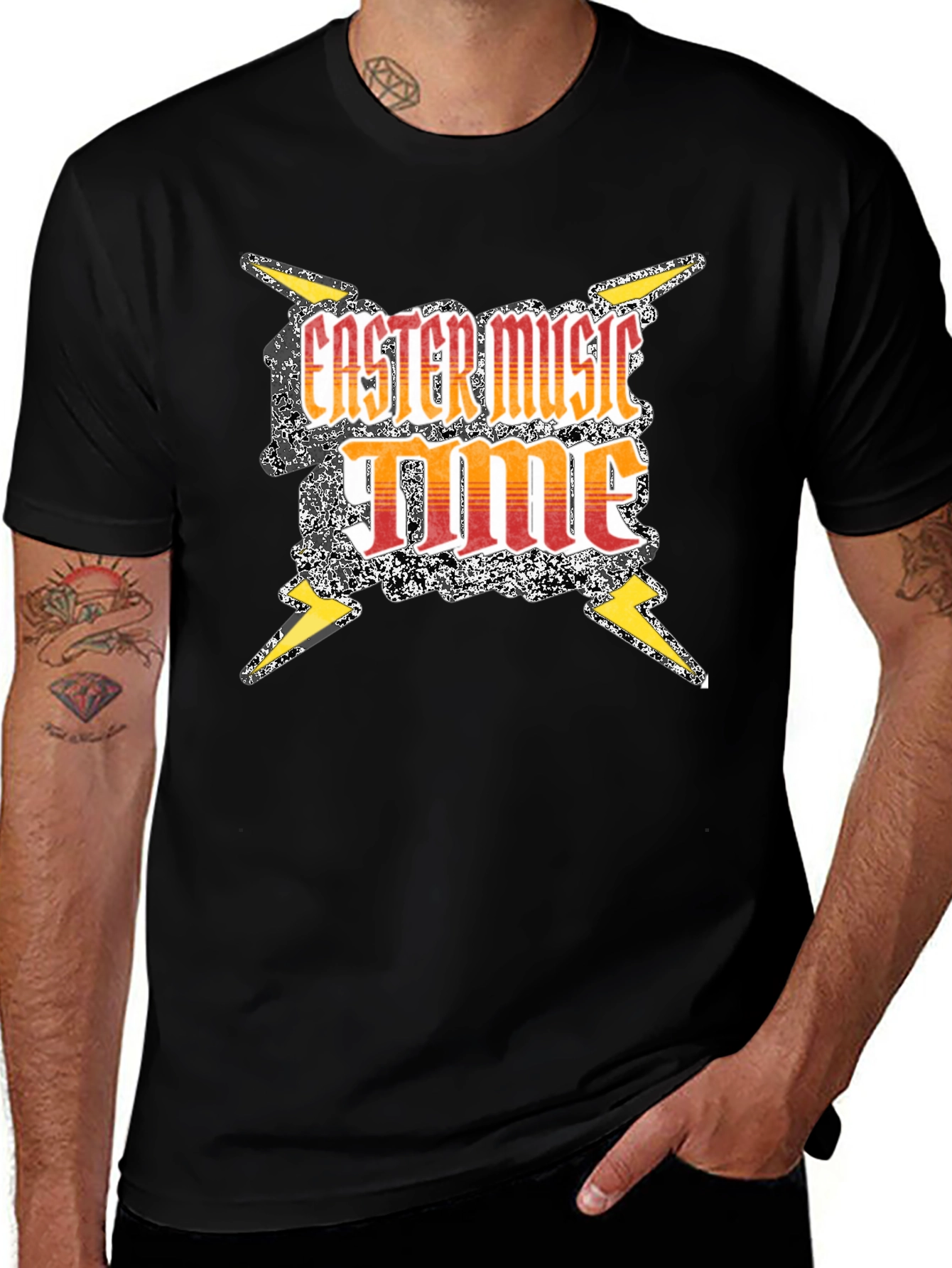Variant 4 of Faster Music Time Black T-Shirt