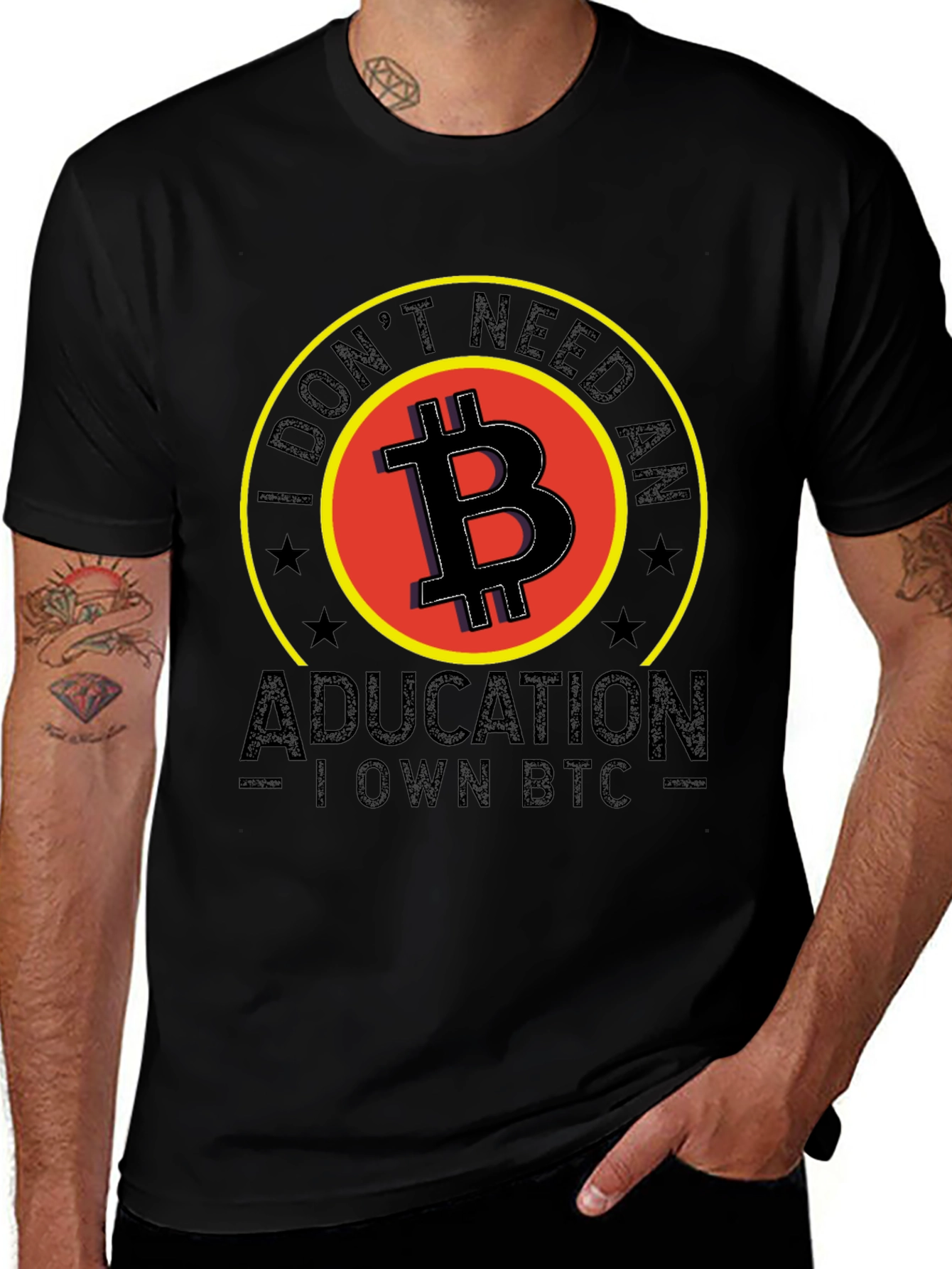 Variant 5 of I Don't Need Education I Own BTC Black T-Shirt