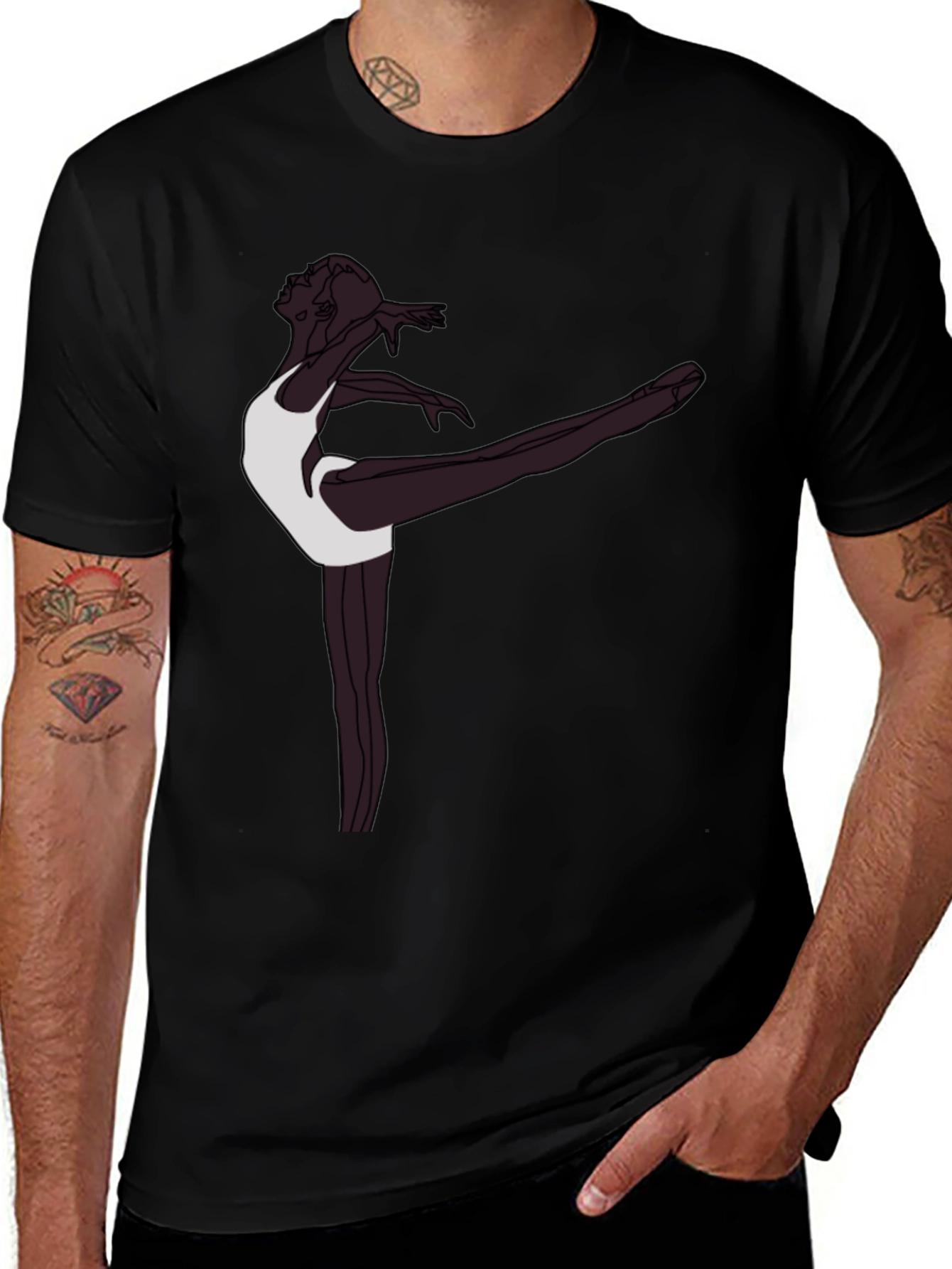 Variant 16 of Ballerina Graphic T-Shirt - Sleek Black Tee