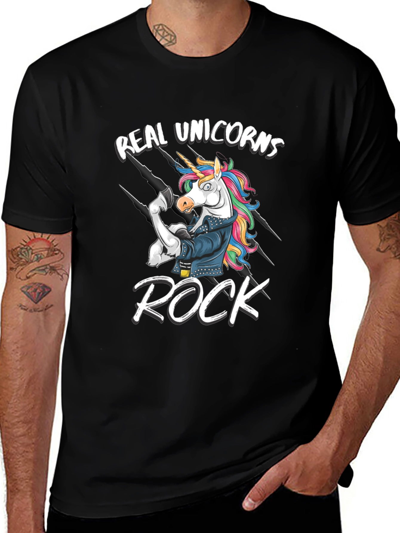 Variant 6 of Real Unicorns Rock T-Shirt - Black