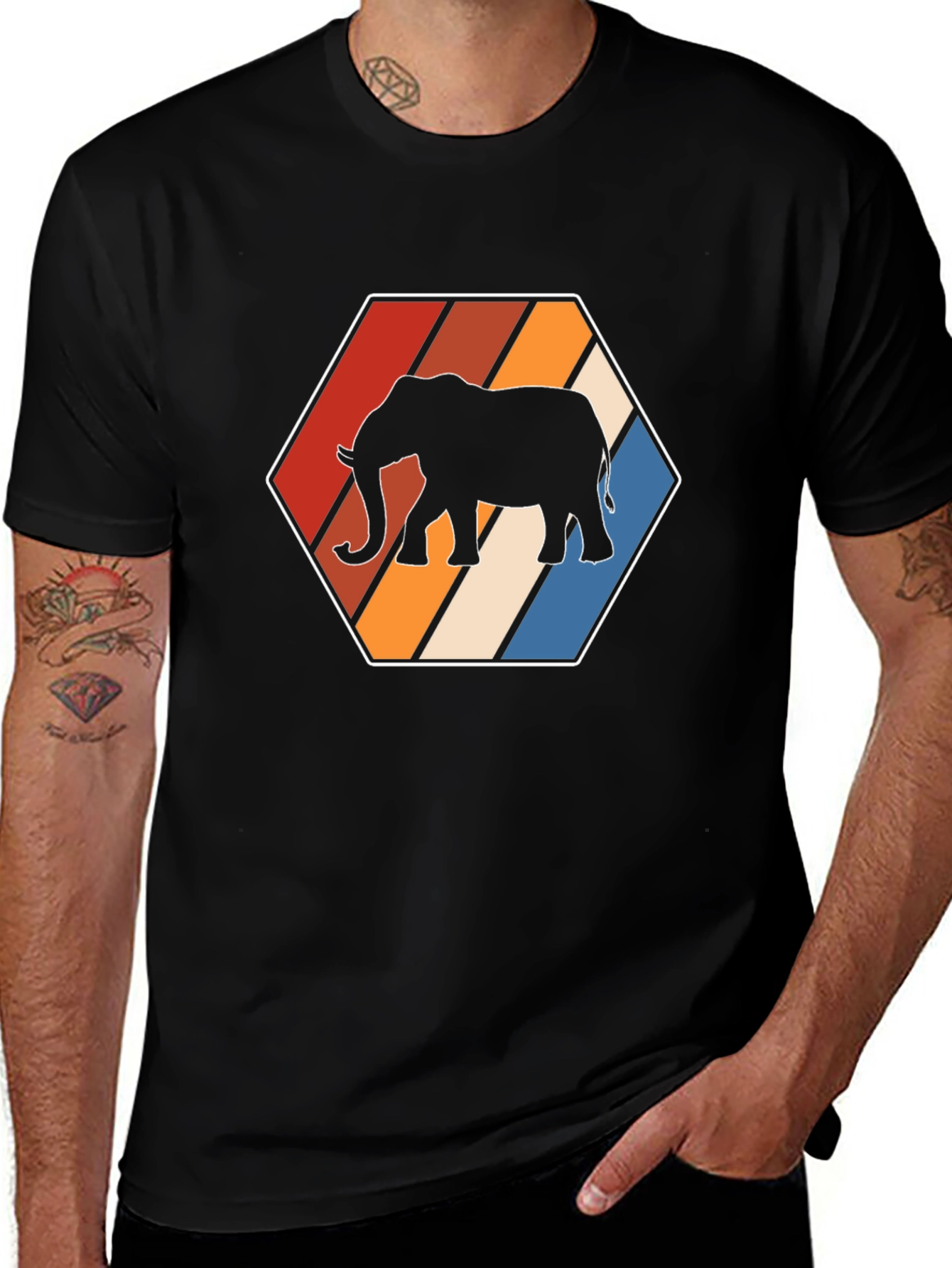 Variant 6 of Retro Elephant Graphic Tee
