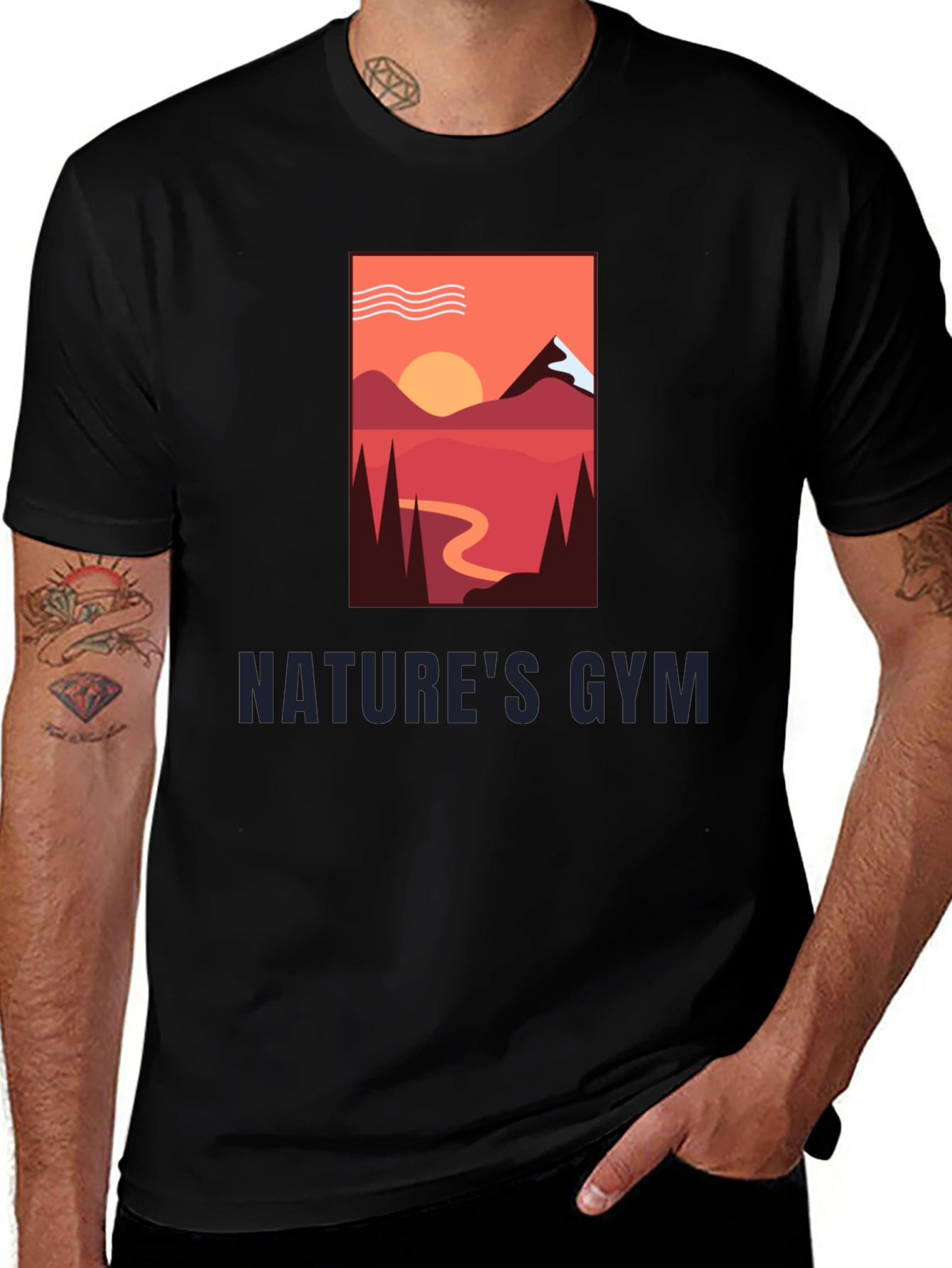 Variant 21 of Nature's Gym Graphic Tee - Outdoor Adventure Shirt