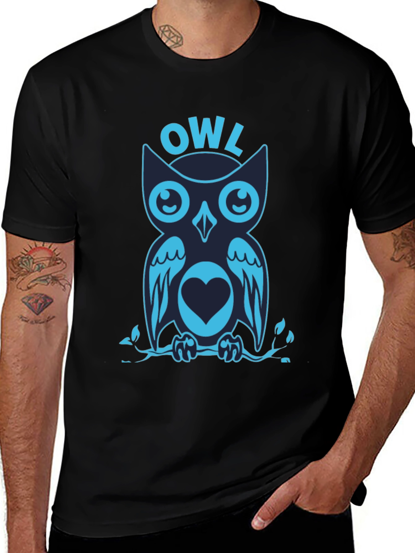 Variant 20 of Cool Owl Graphic Print Tee Shirt