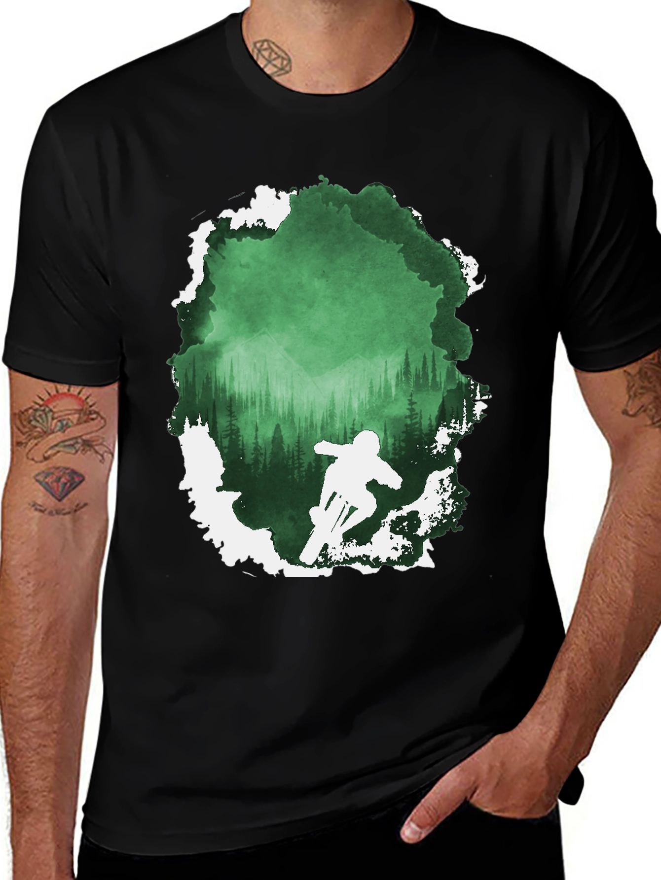 Variant 22 of Mountain Bike Forest Graphic Tee