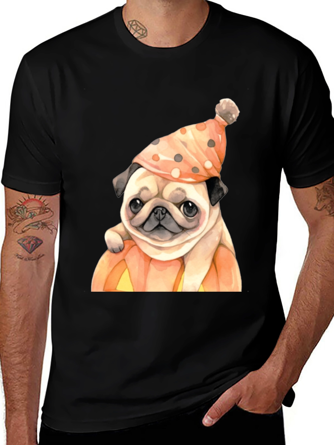 Pug in Pumpkin Halloween T-Shirt