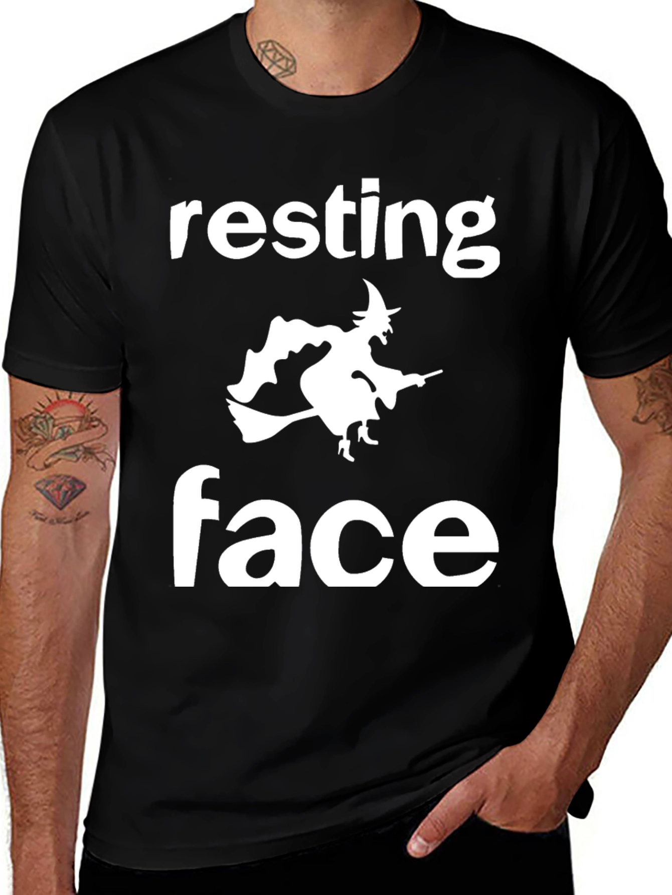 Variant 19 of Resting Witch Face Black T-Shirt