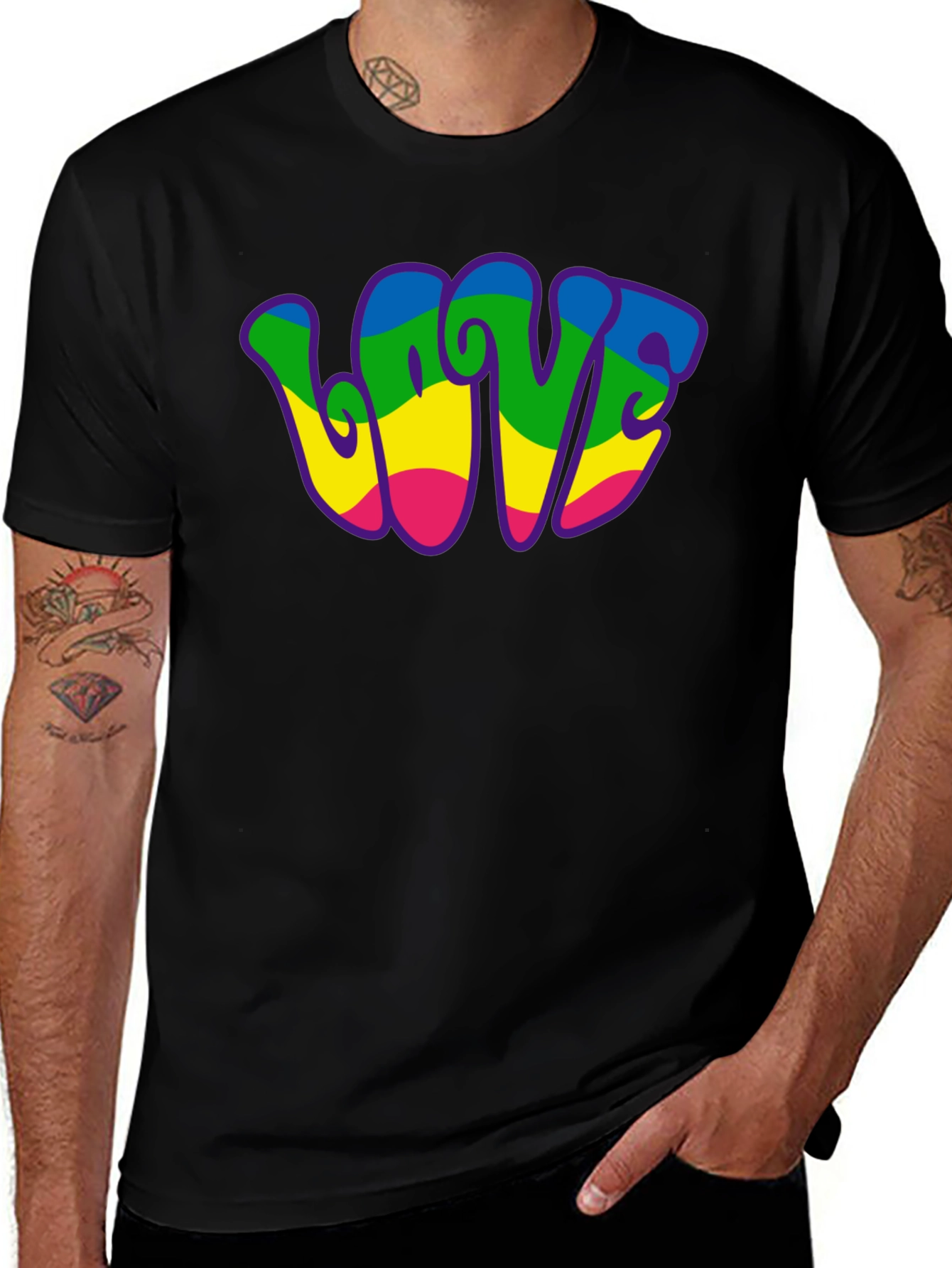 Variant 16 of Retro Rainbow LOVE Graphic Tee