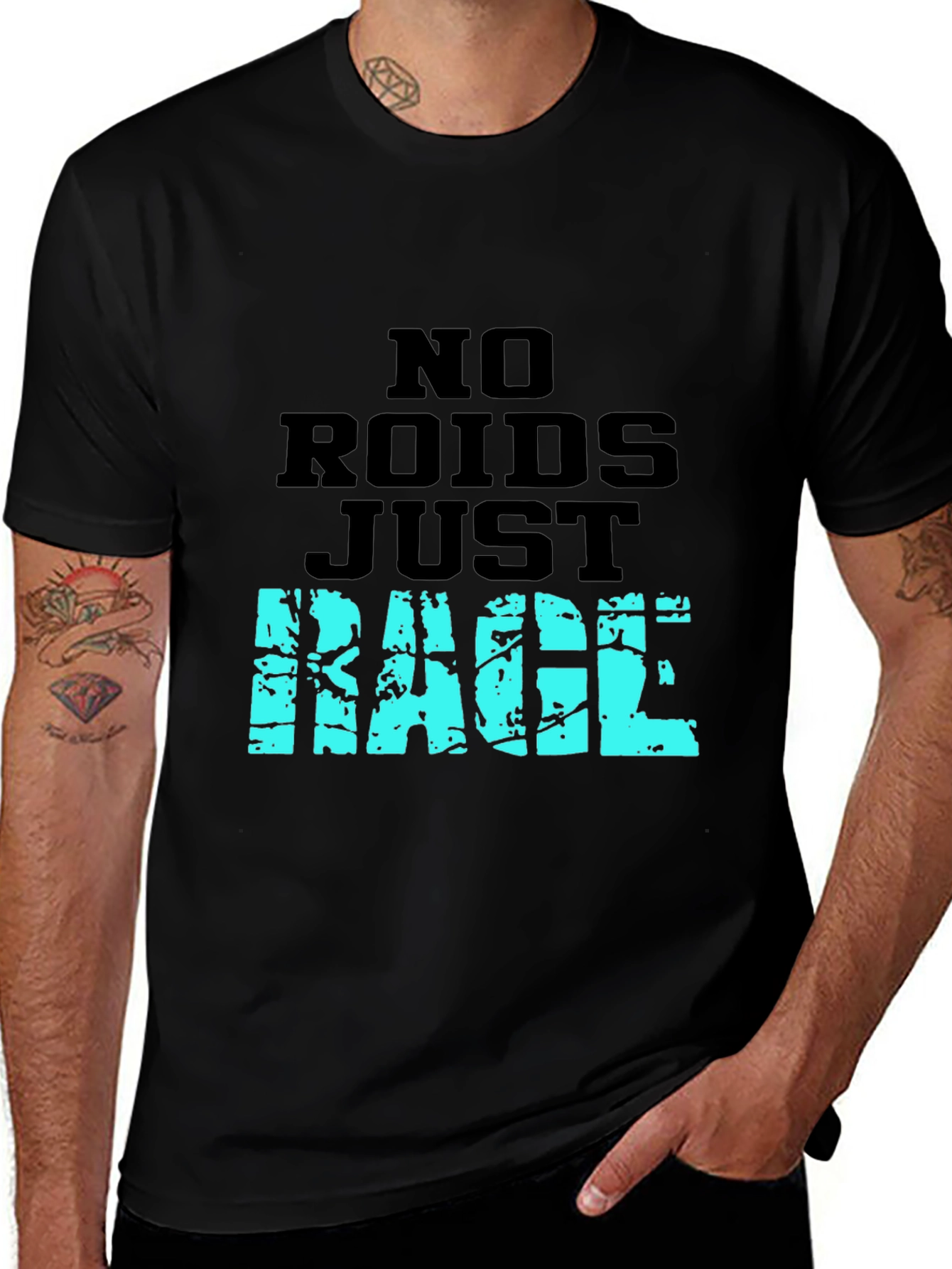 Variant 23 of No Roids Just Rage T-Shirt - Black