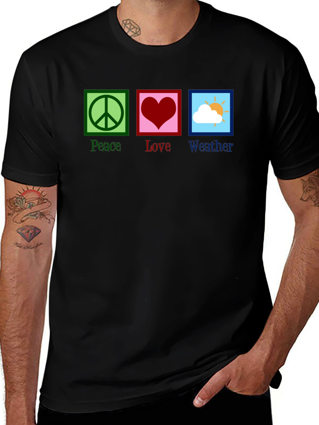 Variant 9 of Peace Love Weather Graphic T-Shirt