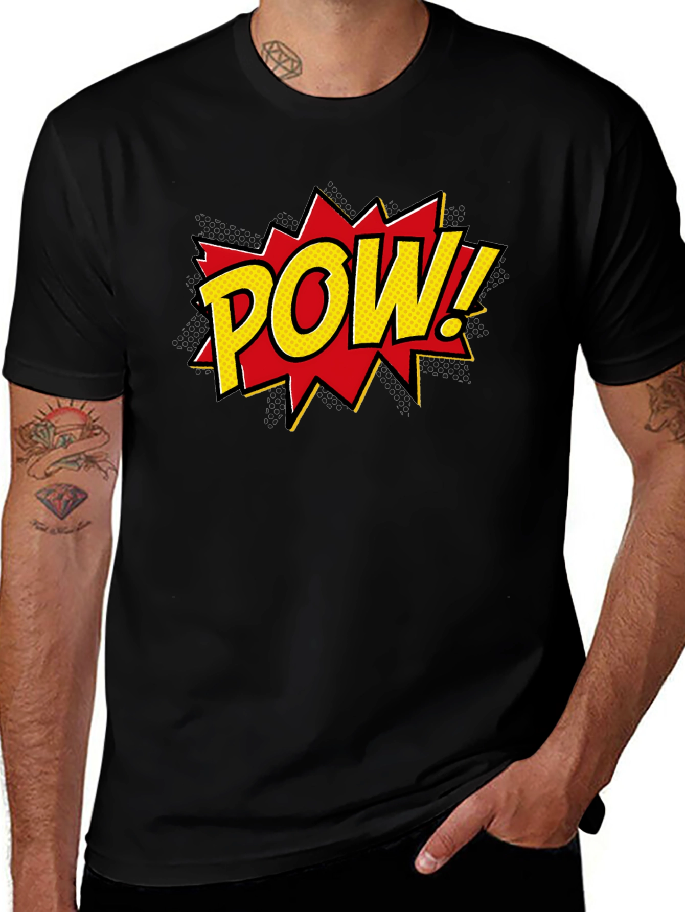 Variant 6 of Comic POW! Graphic Tee - Stylish Black T-Shirt