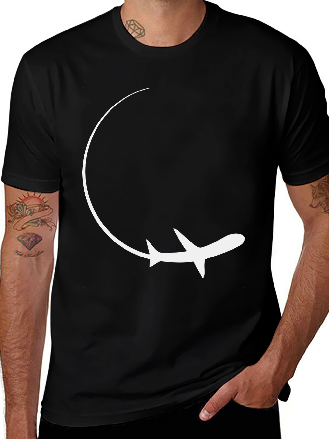 Variant 12 of Fly High Black Airplane Graphic Tee